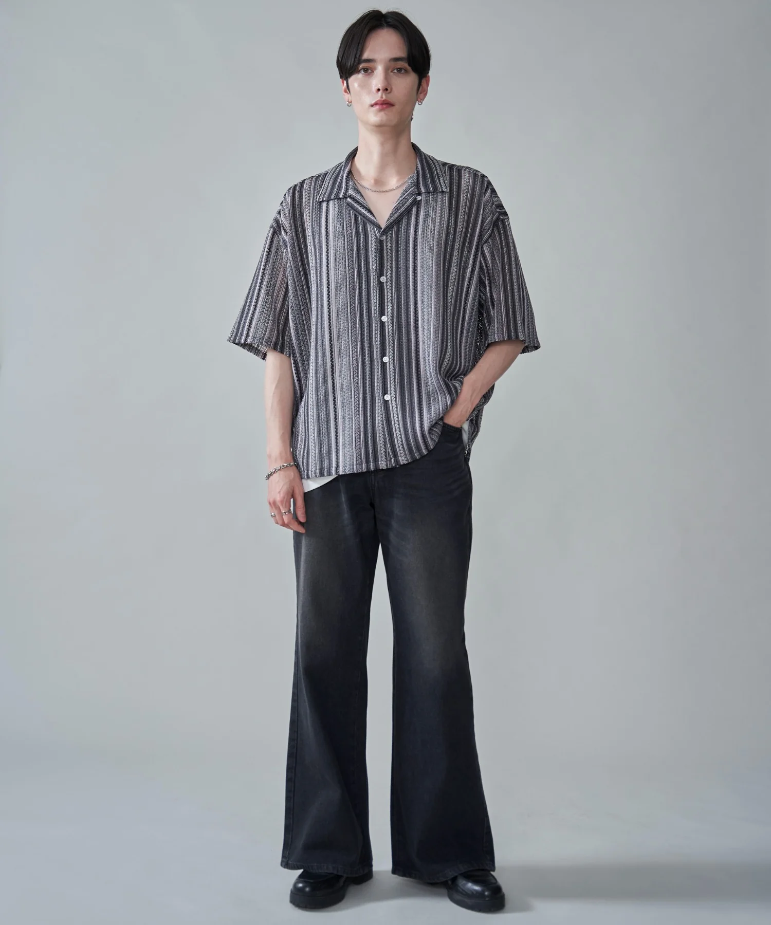 ストライプメッシュBIGシャツ（SS） - Image 5