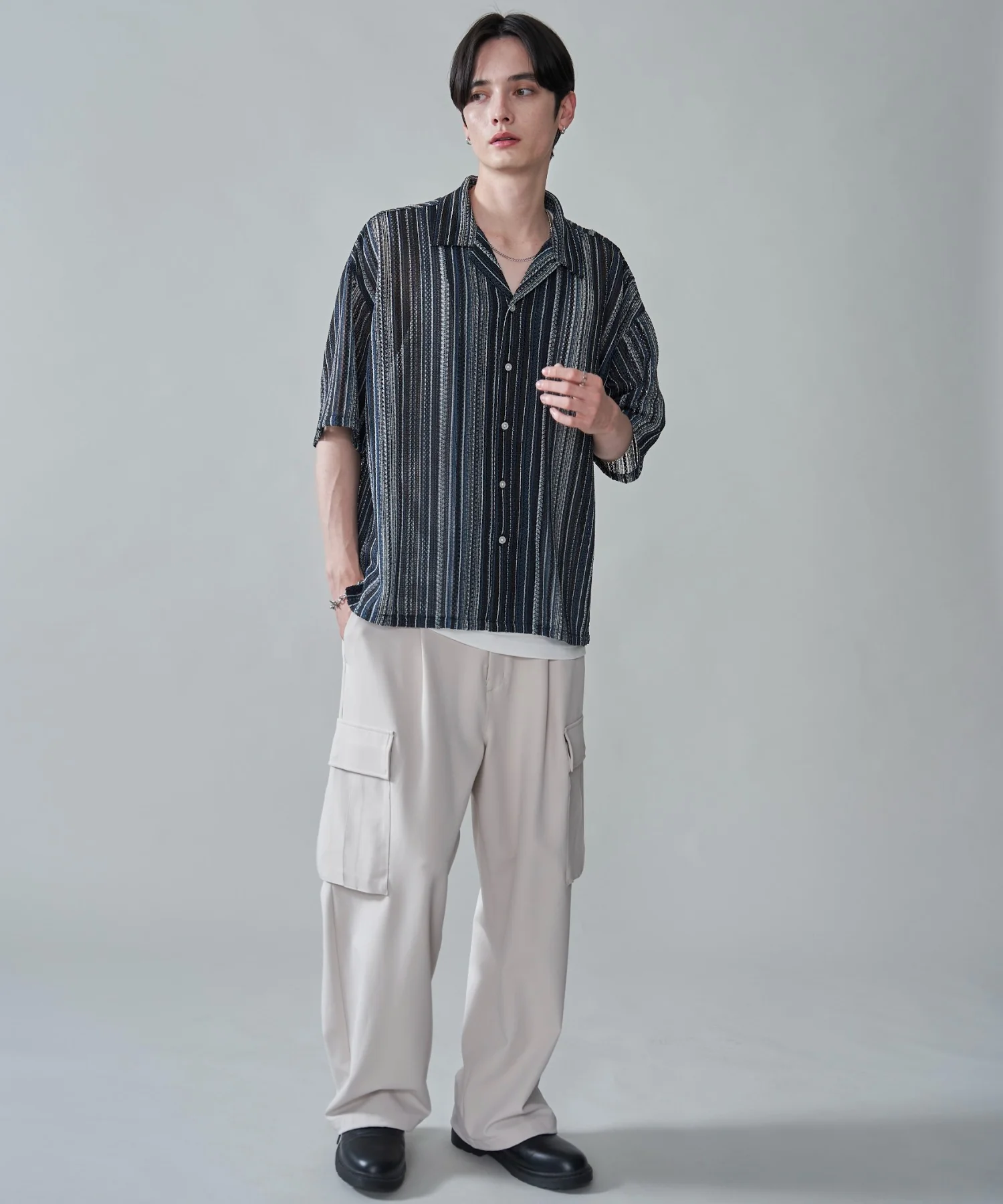 ストライプメッシュBIGシャツ（SS） - Image 6