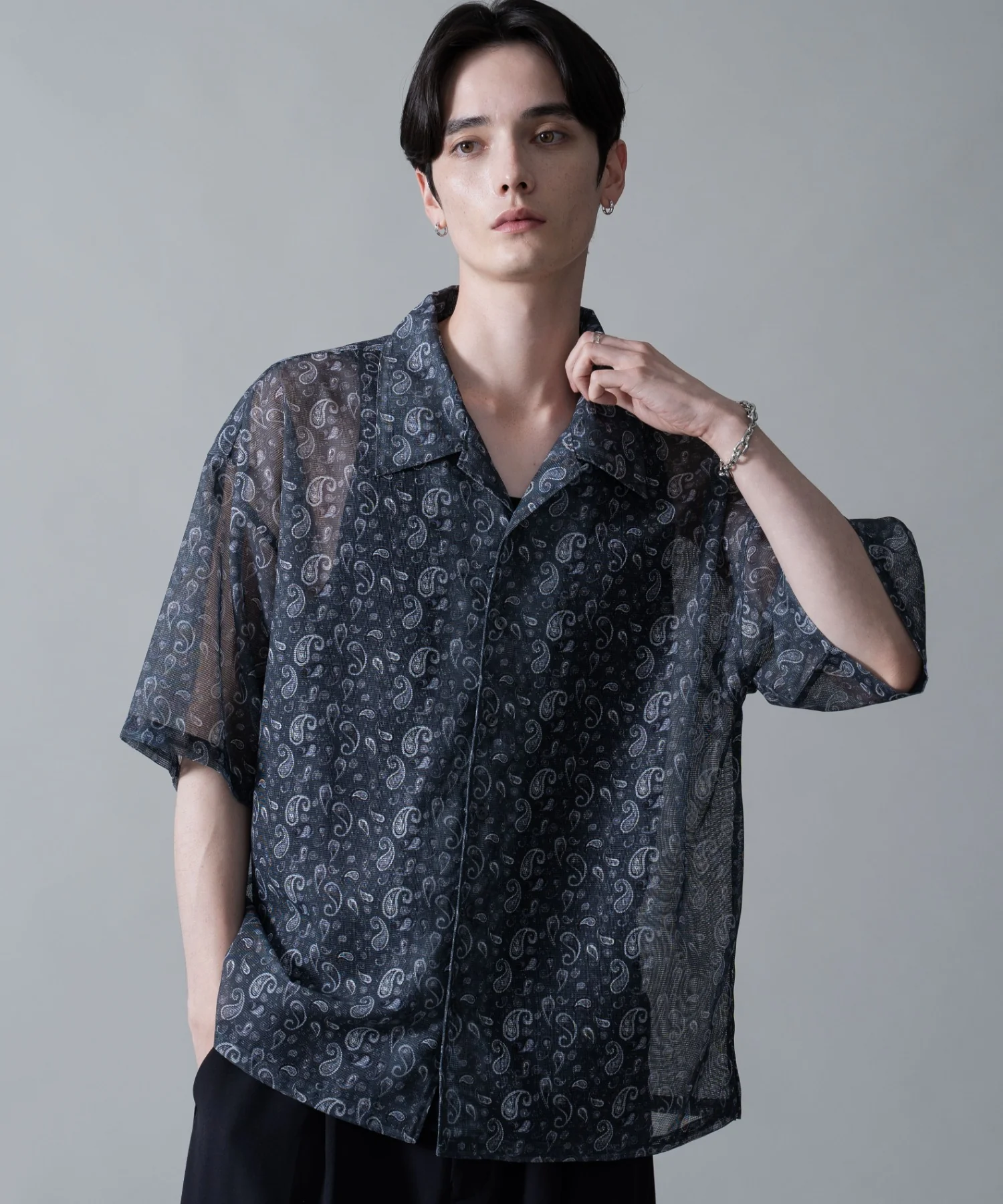 メッシュパターンオープンカラーシャツ（SS） - Image 10