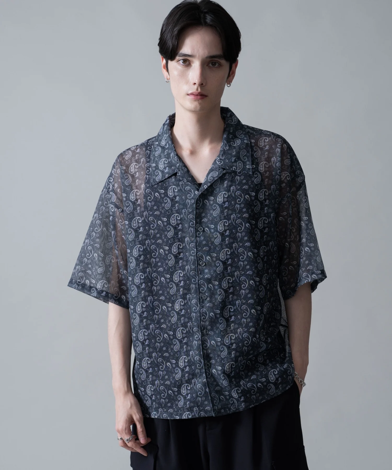 メッシュパターンオープンカラーシャツ（SS） - Image 11