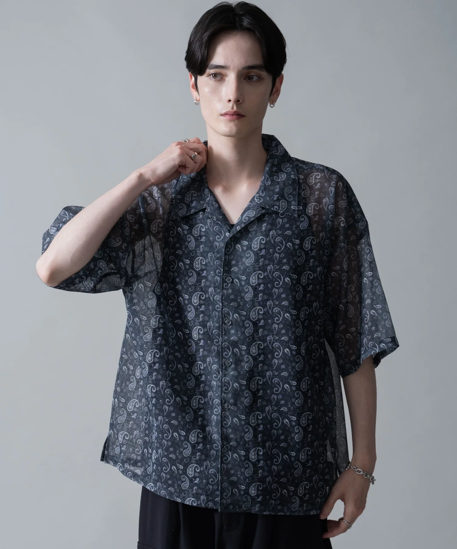 メッシュパターンオープンカラーシャツ（SS） - Image 12