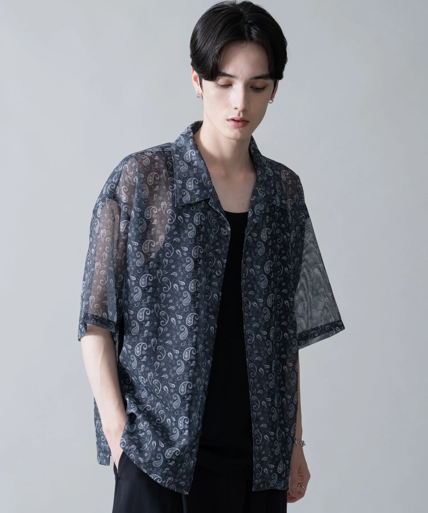 メッシュパターンオープンカラーシャツ（SS） - Image 13