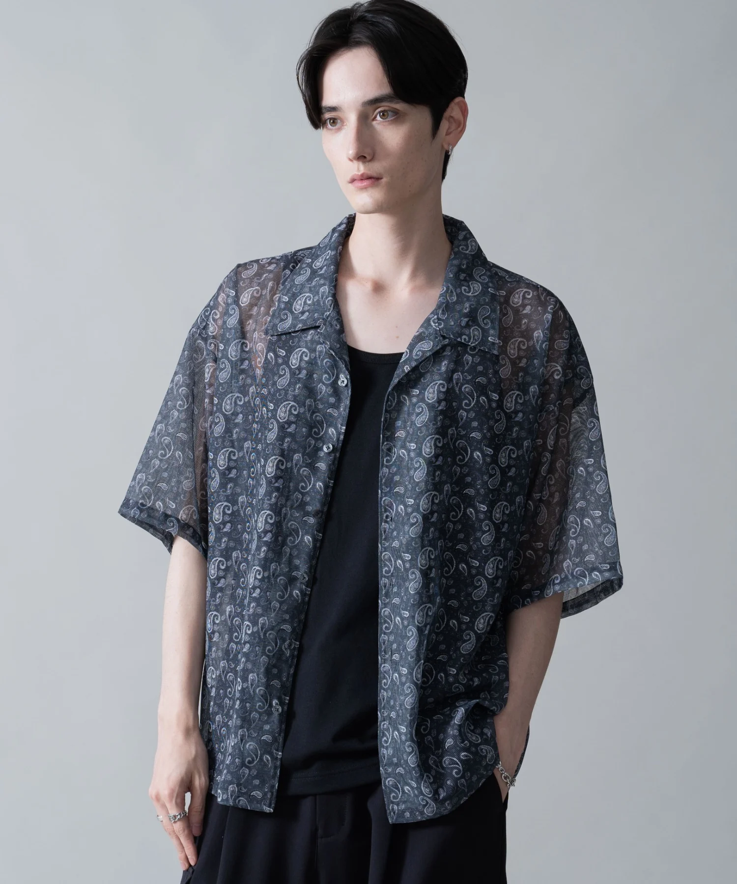 メッシュパターンオープンカラーシャツ（SS） - Image 14