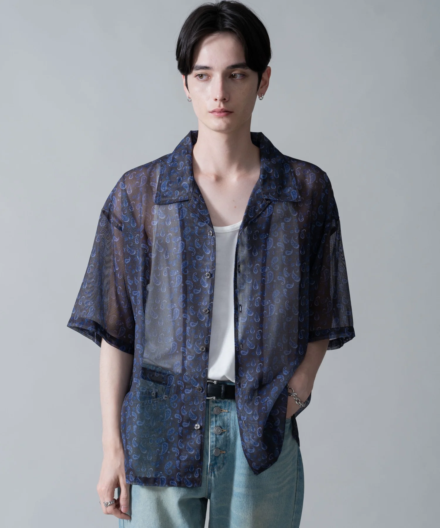メッシュパターンオープンカラーシャツ（SS） - Image 18