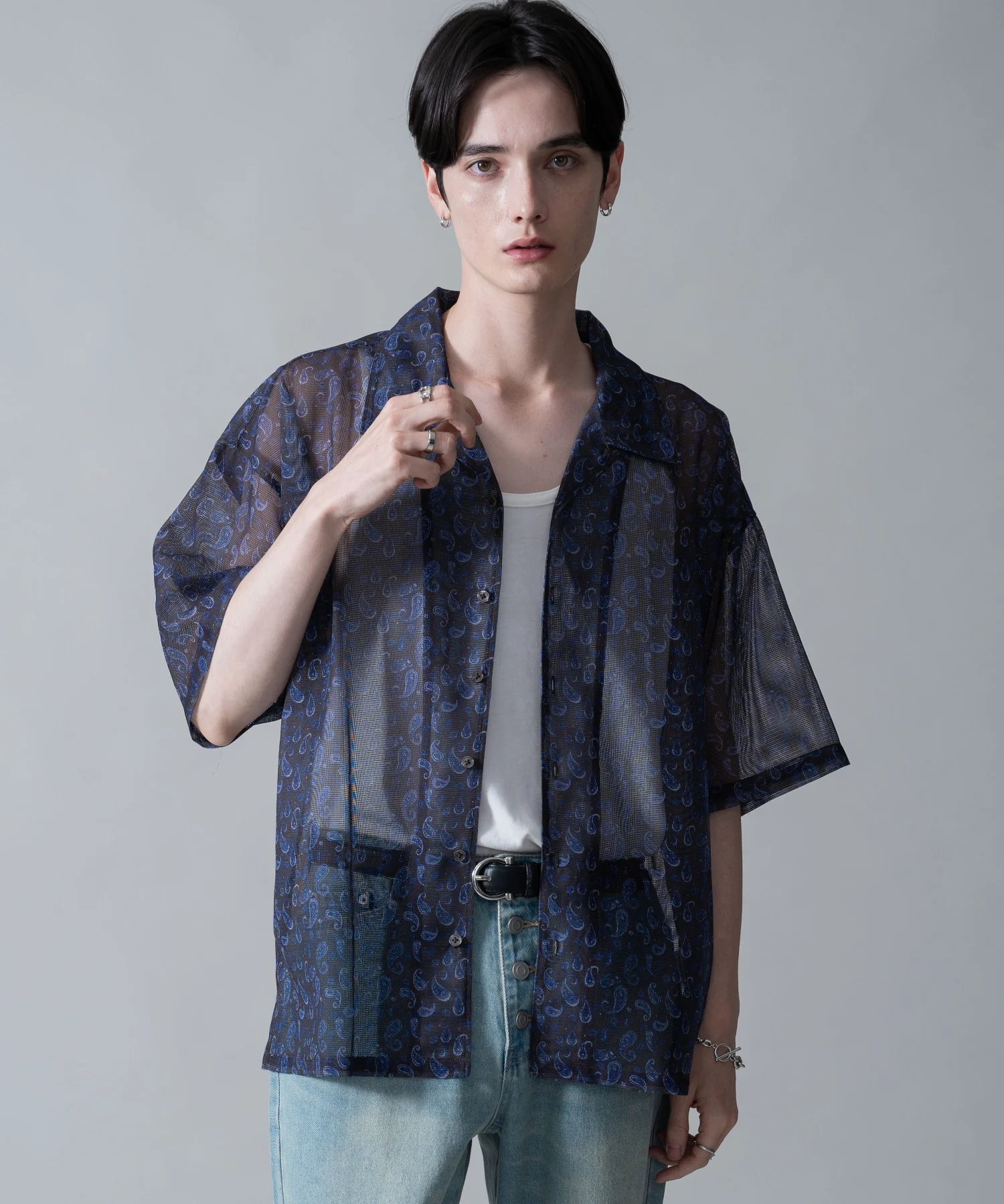 メッシュパターンオープンカラーシャツ（SS） - Image 19
