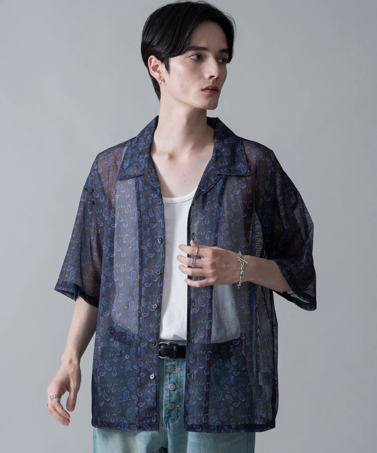 メッシュパターンオープンカラーシャツ（SS） - Image 20
