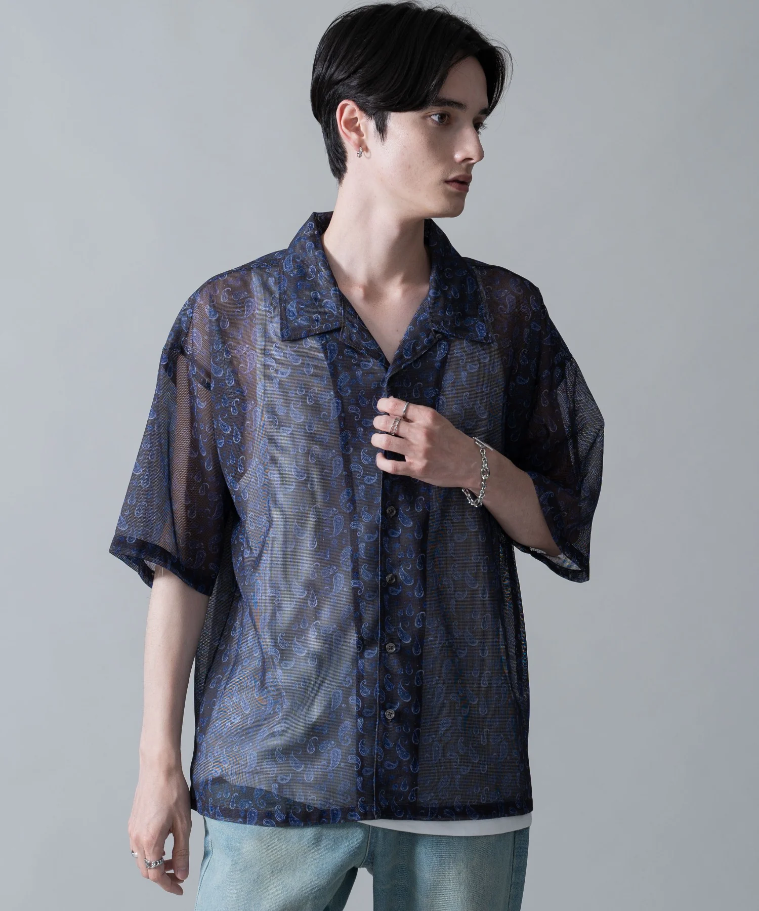 メッシュパターンオープンカラーシャツ（SS） - Image 22