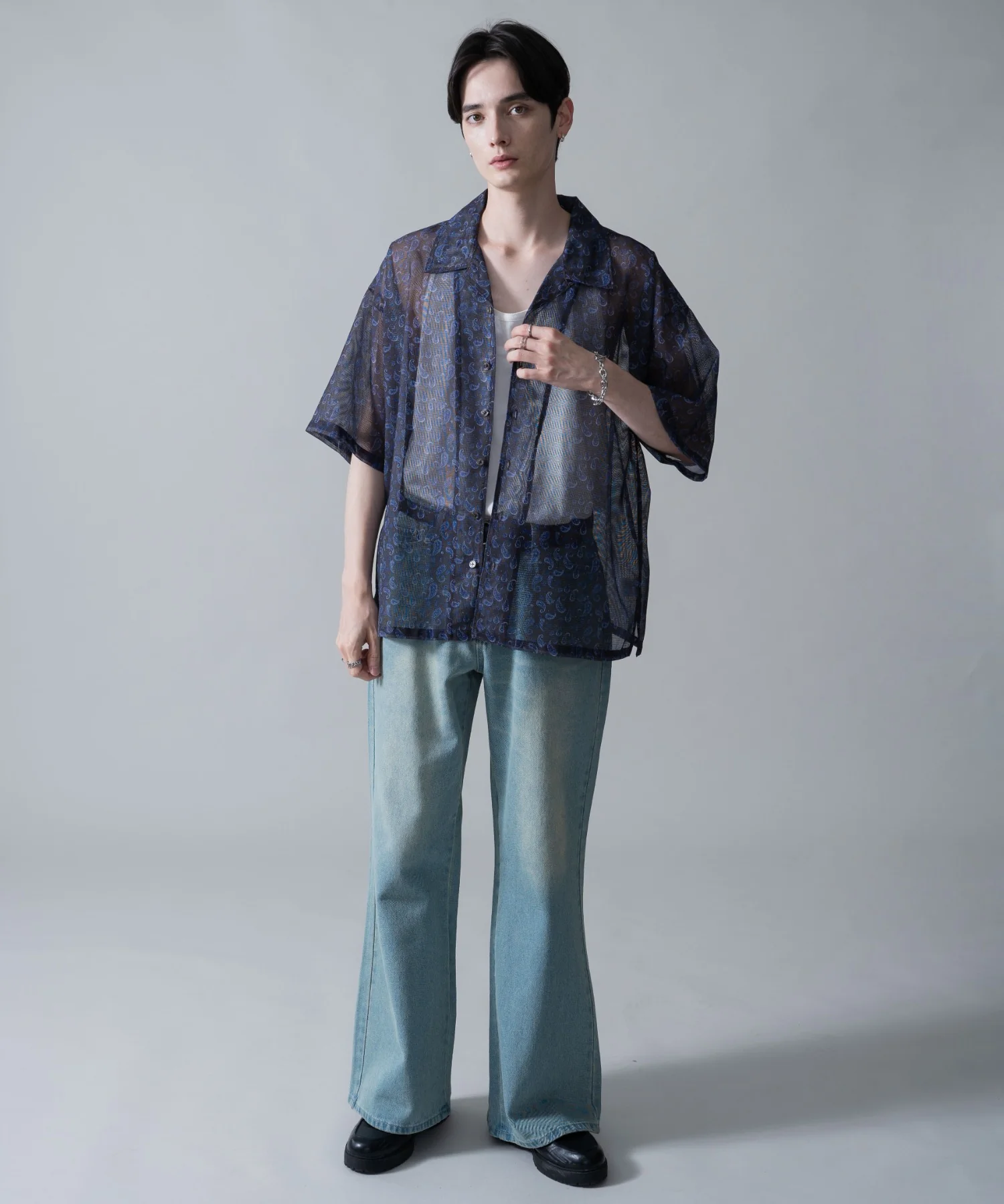 メッシュパターンオープンカラーシャツ（SS） - Image 23