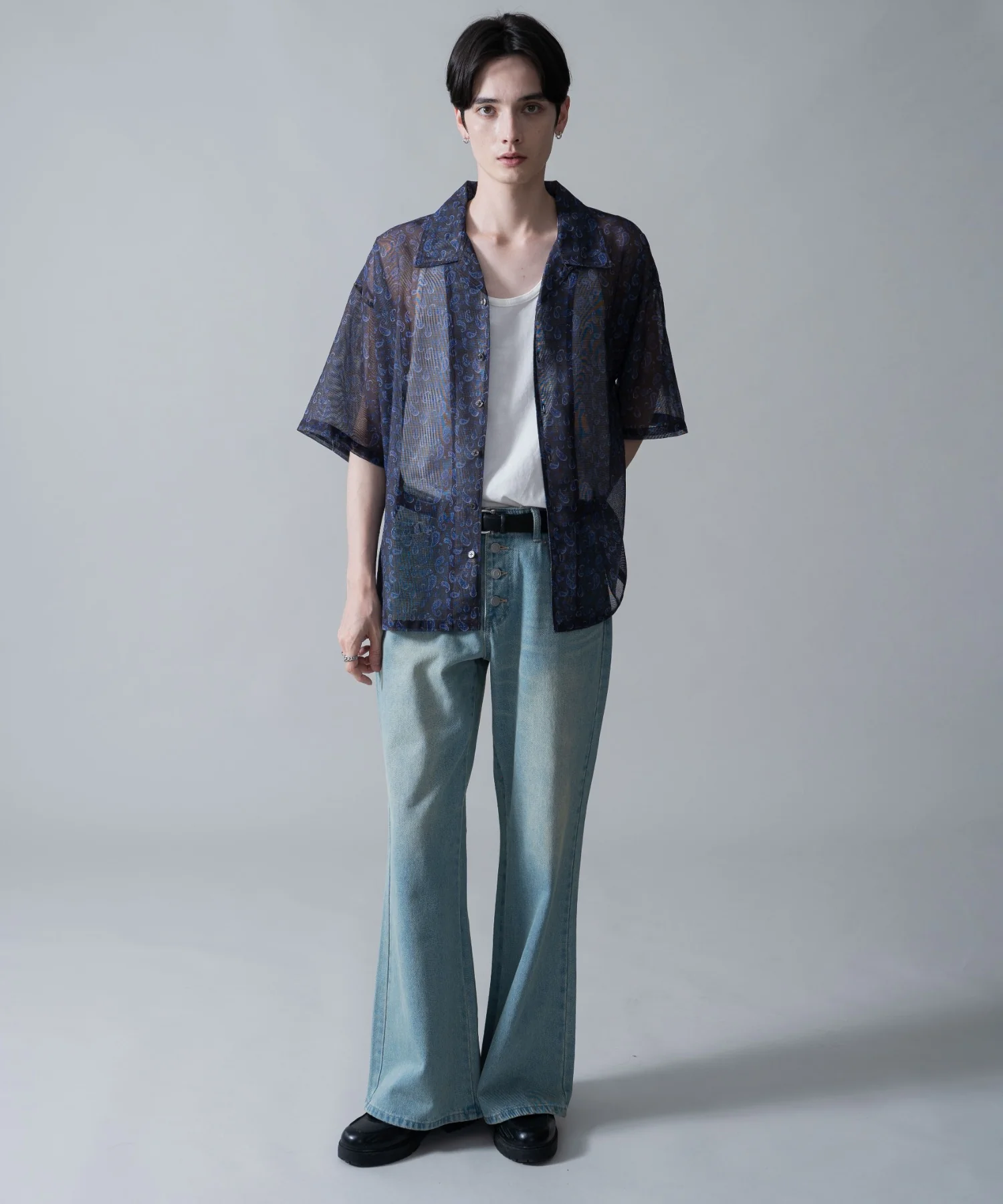 メッシュパターンオープンカラーシャツ（SS） - Image 24