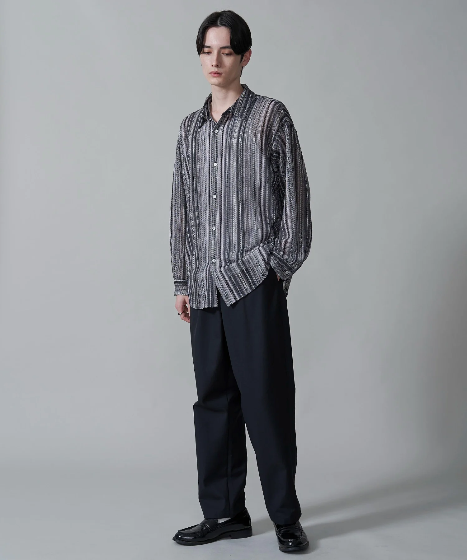 ストライプメッシュBIGシャツ（LS） - Image 20