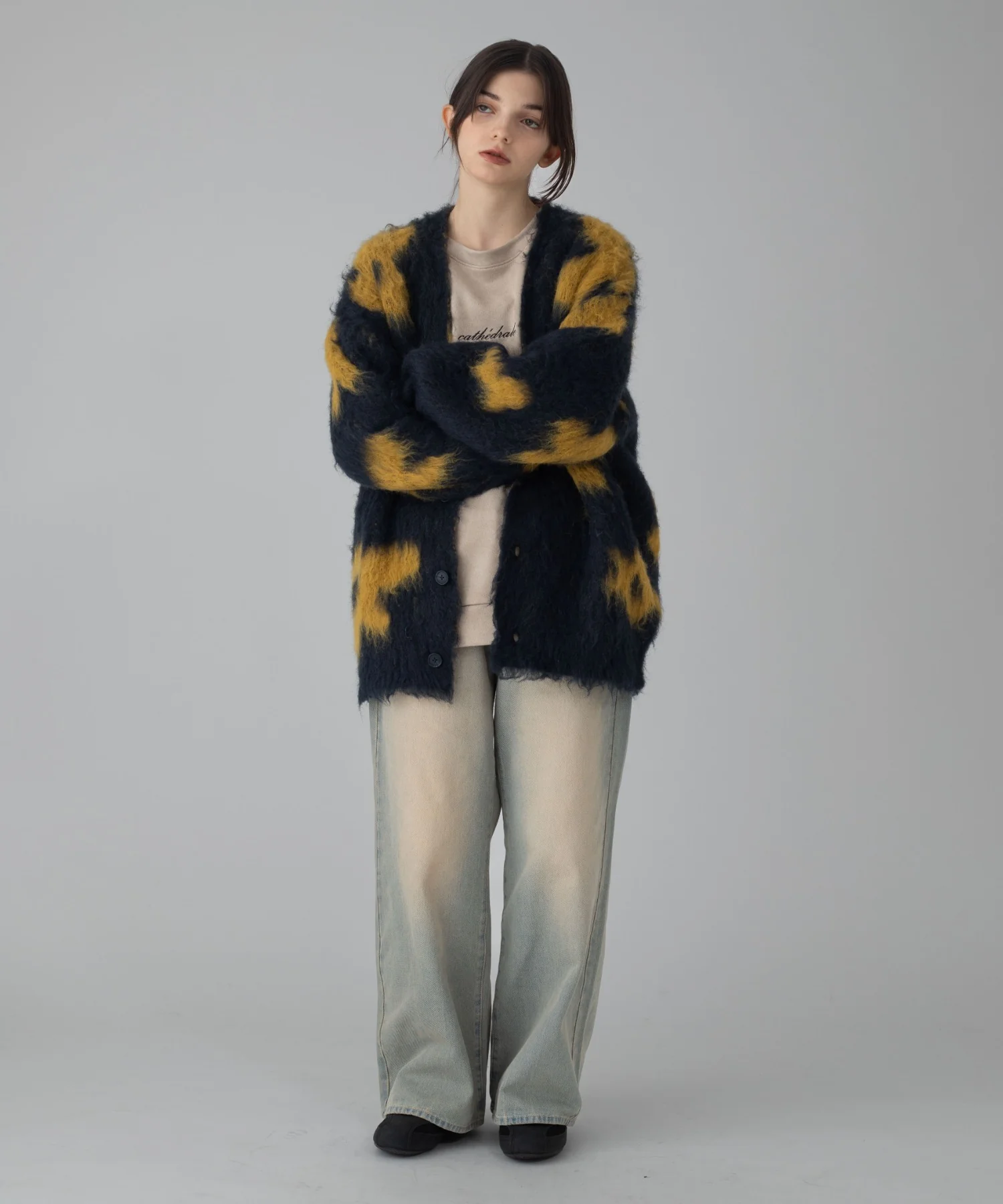 モヘアタッチパターンカーディガン - Image 7