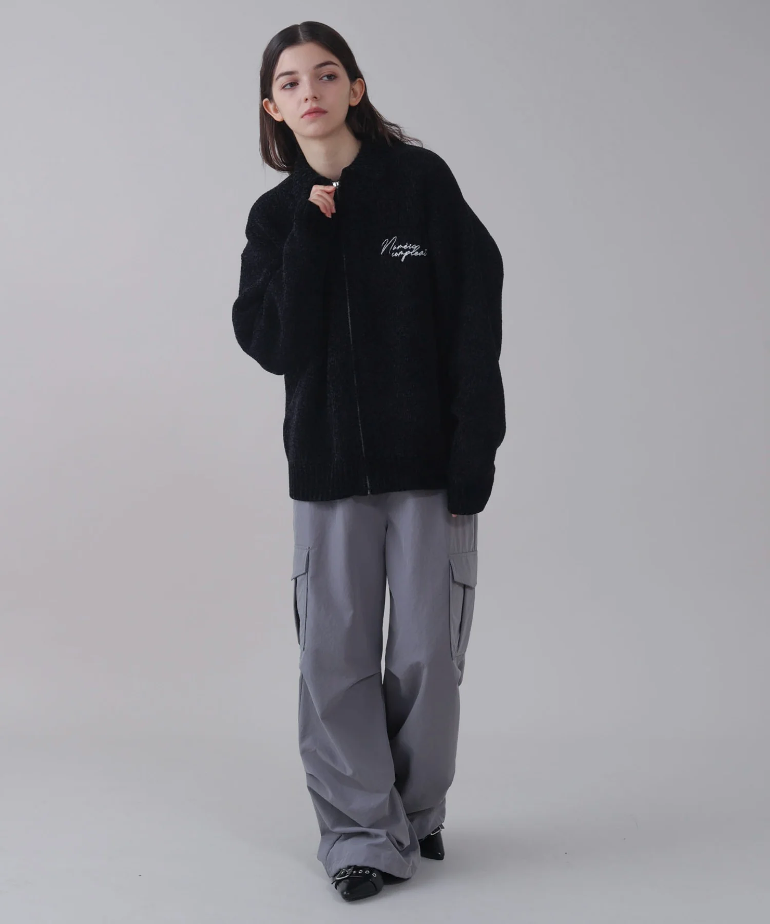 ベロアモールワンポイントZIPカーディガン - Image 30