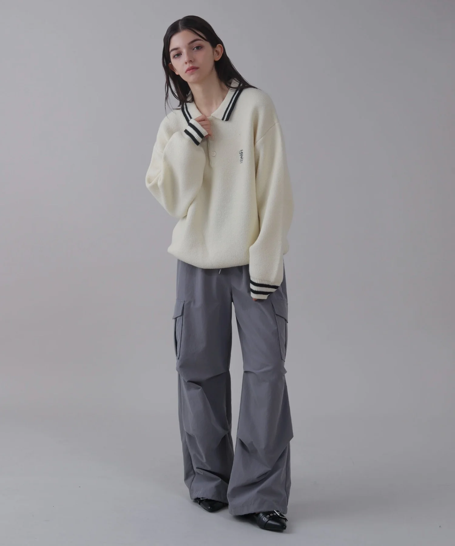 ワンポイント刺繍ニットポロ - Image 14