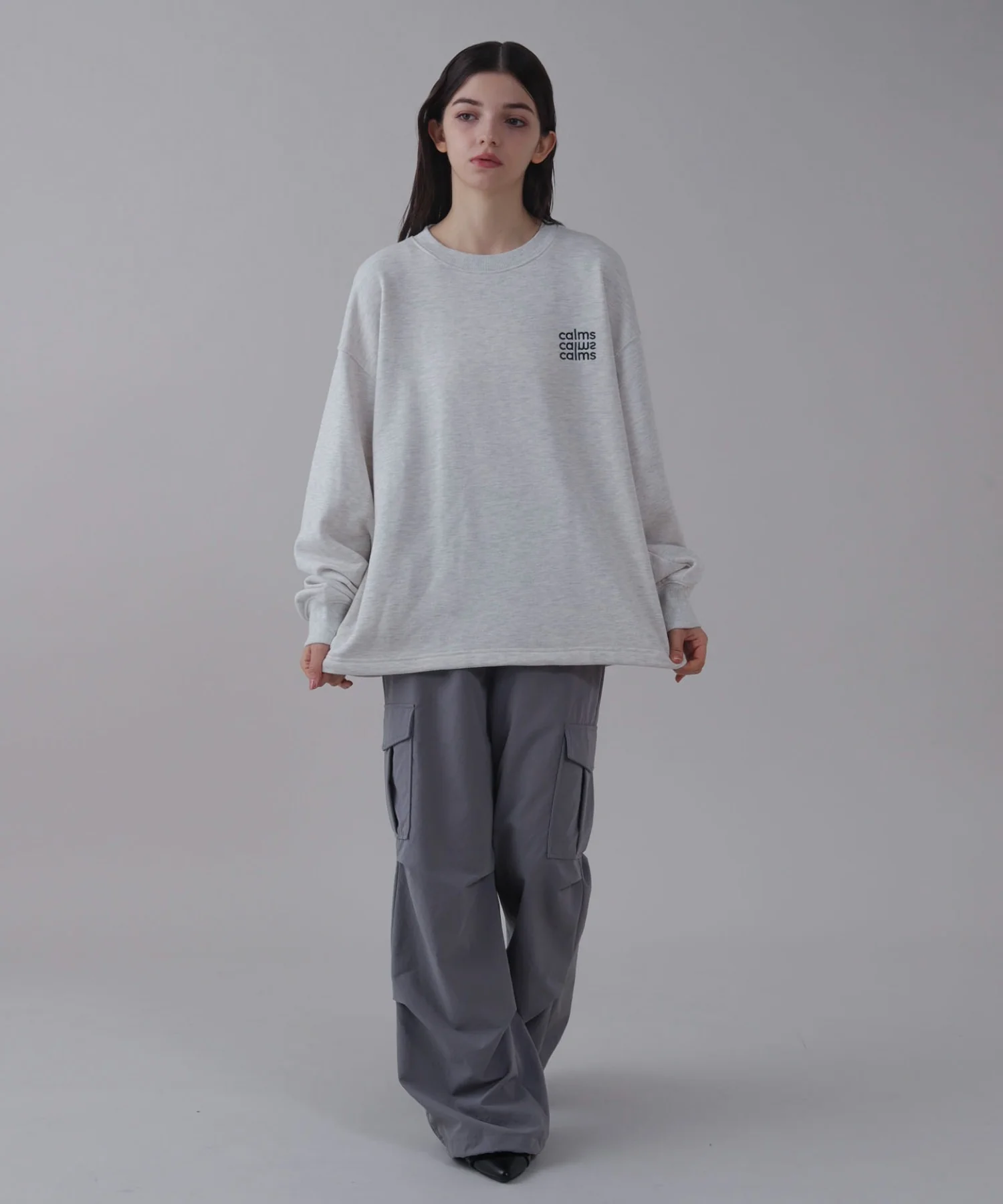 ショートドロストワンポイント刺繍プルオーバー - Image 16