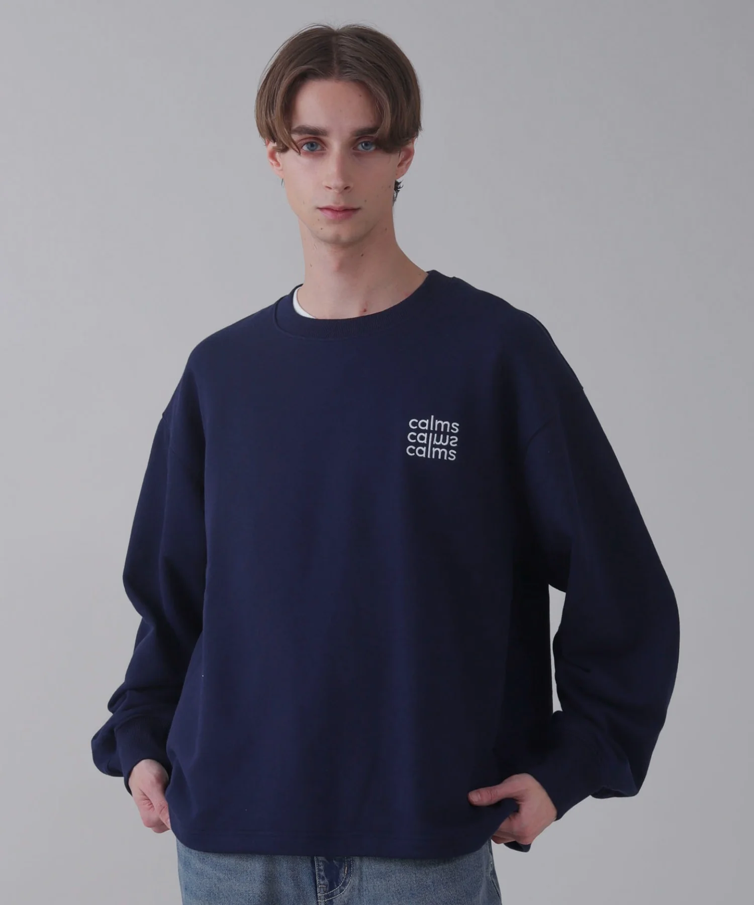 ショートドロストワンポイント刺繍プルオーバー - Image 2