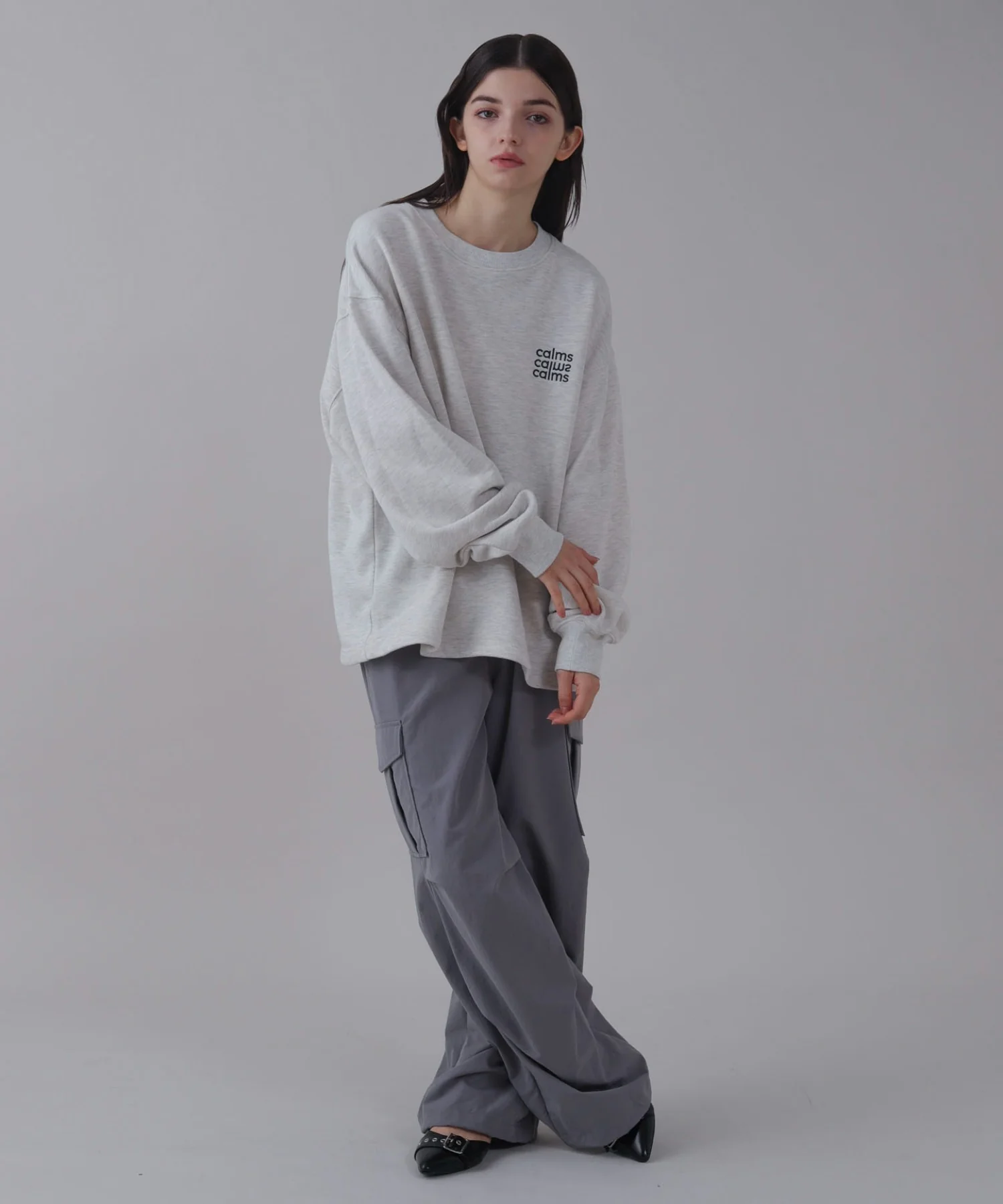 ショートドロストワンポイント刺繍プルオーバー - Image 5