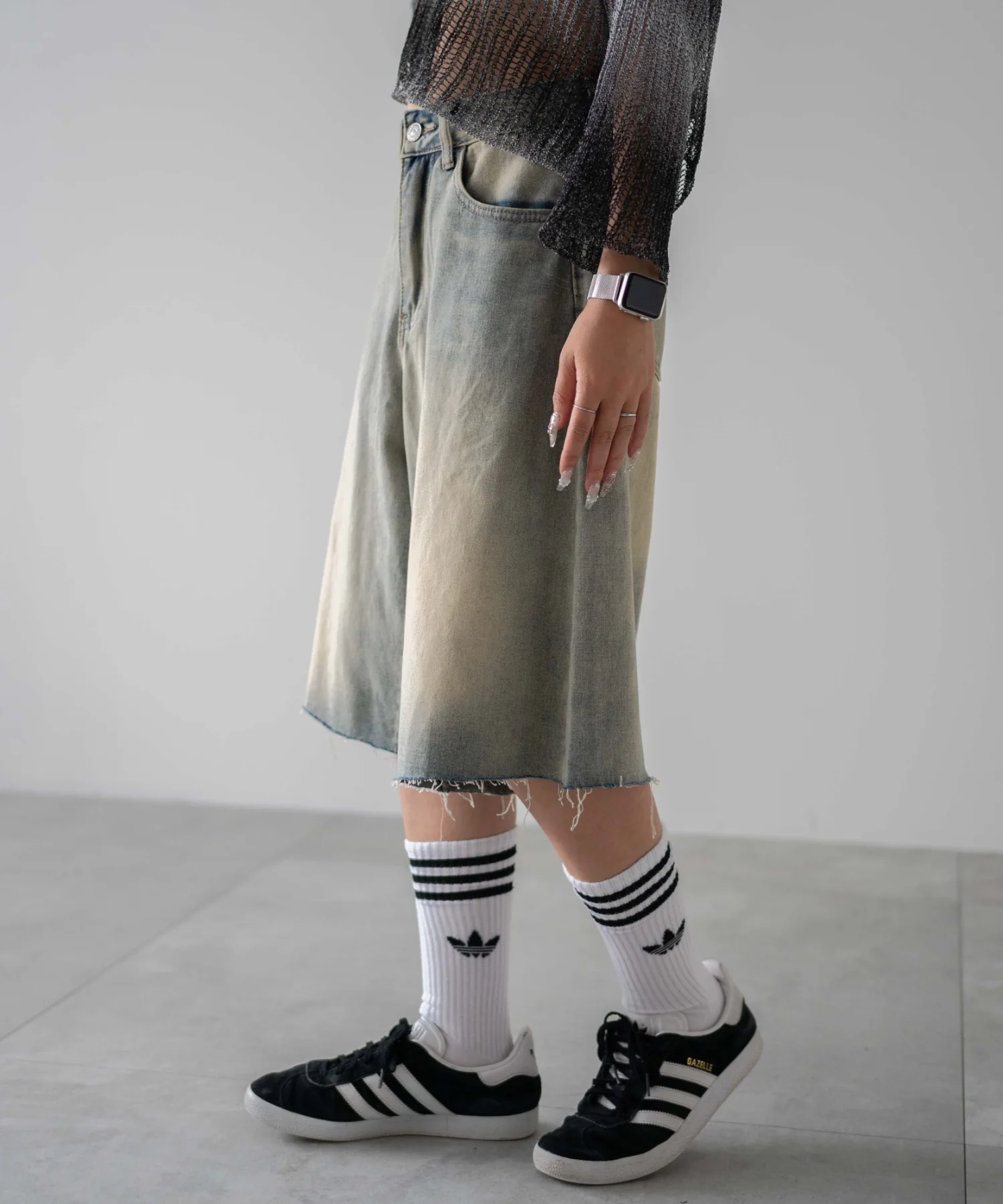 ウオッシュドデニムハーフパンツ - Image 10