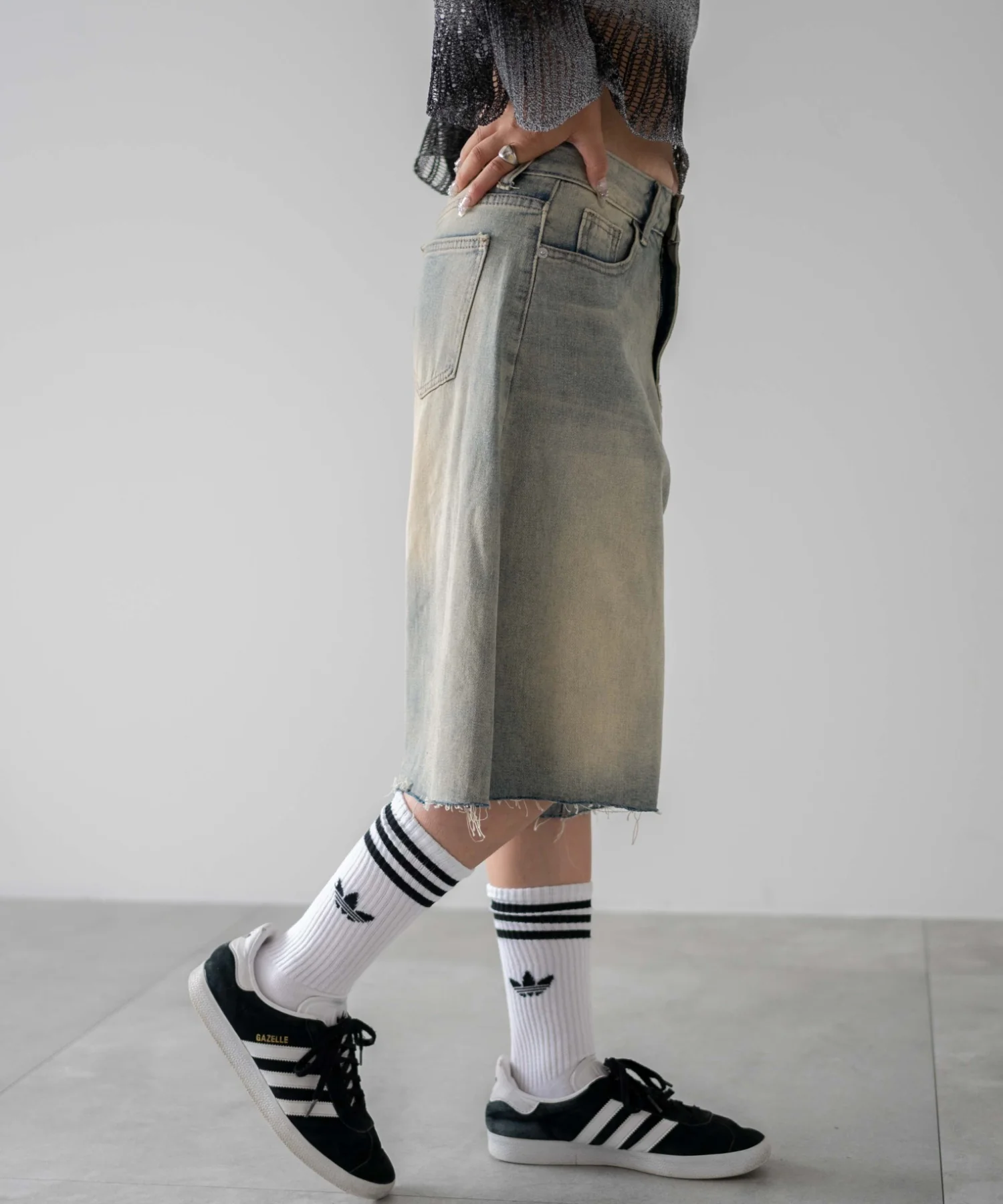 ウオッシュドデニムハーフパンツ - Image 12