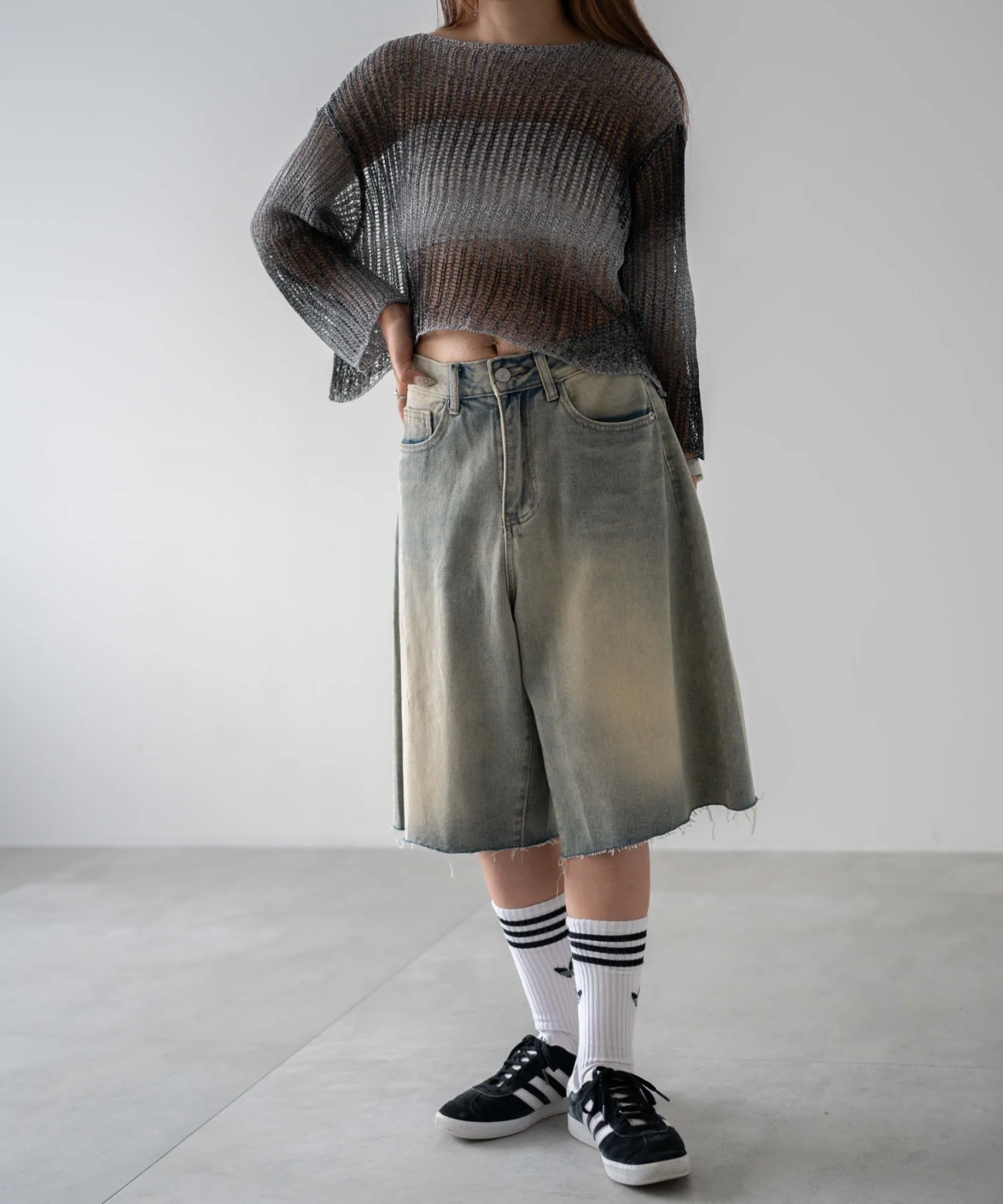 ウオッシュドデニムハーフパンツ - Image 13