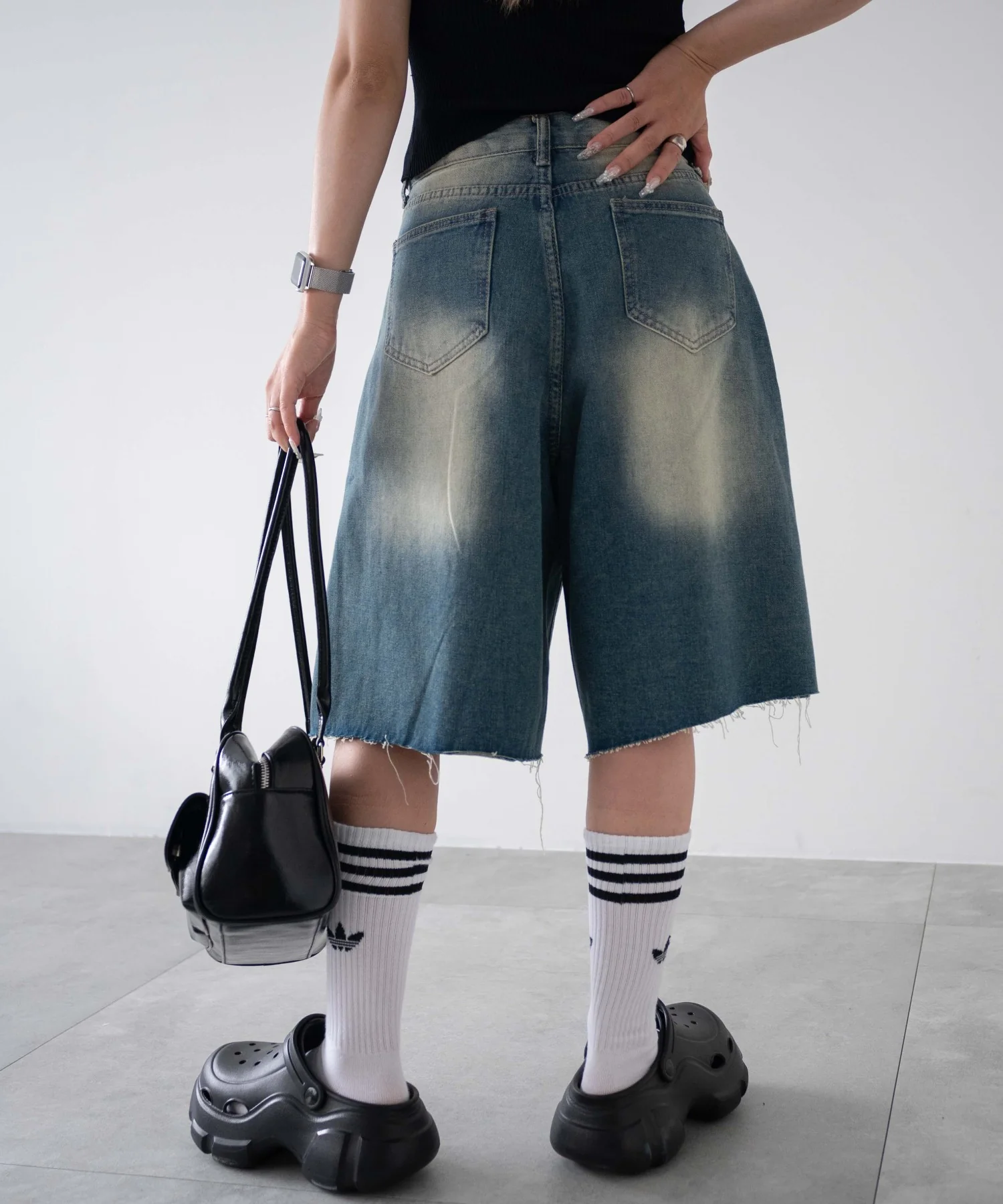 ウオッシュドデニムハーフパンツ - Image 7