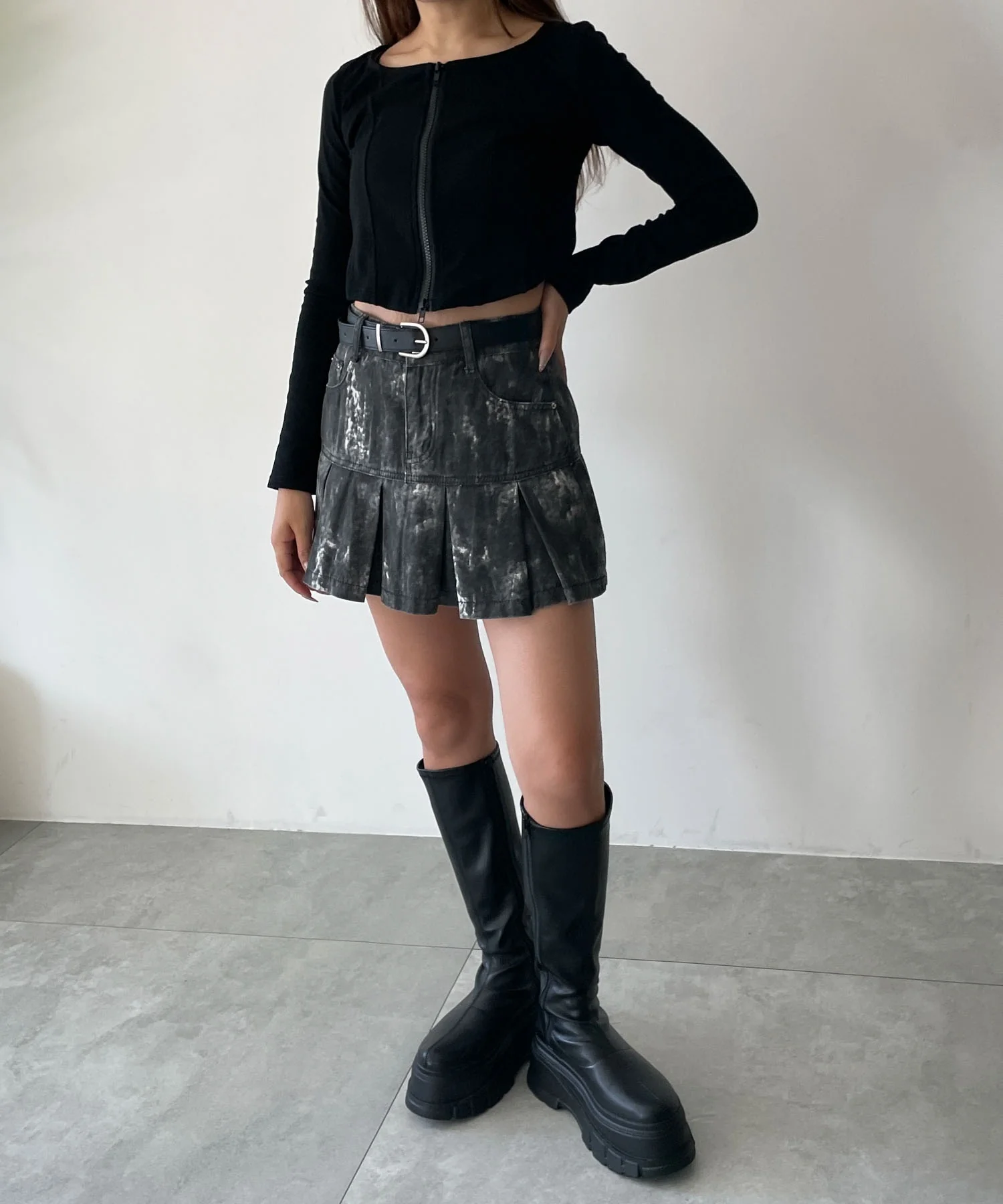 WジップカーブヘムスリーブロンT - Image 15
