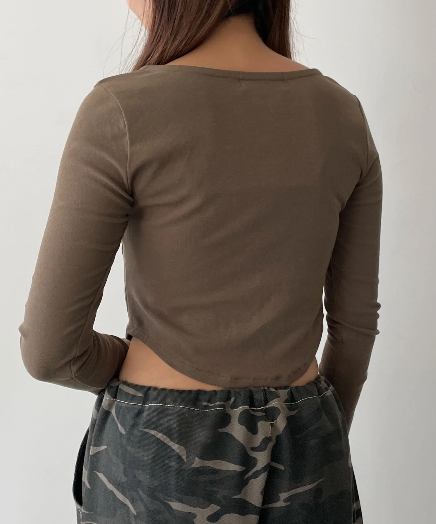 WジップカーブヘムスリーブロンT - Image 8