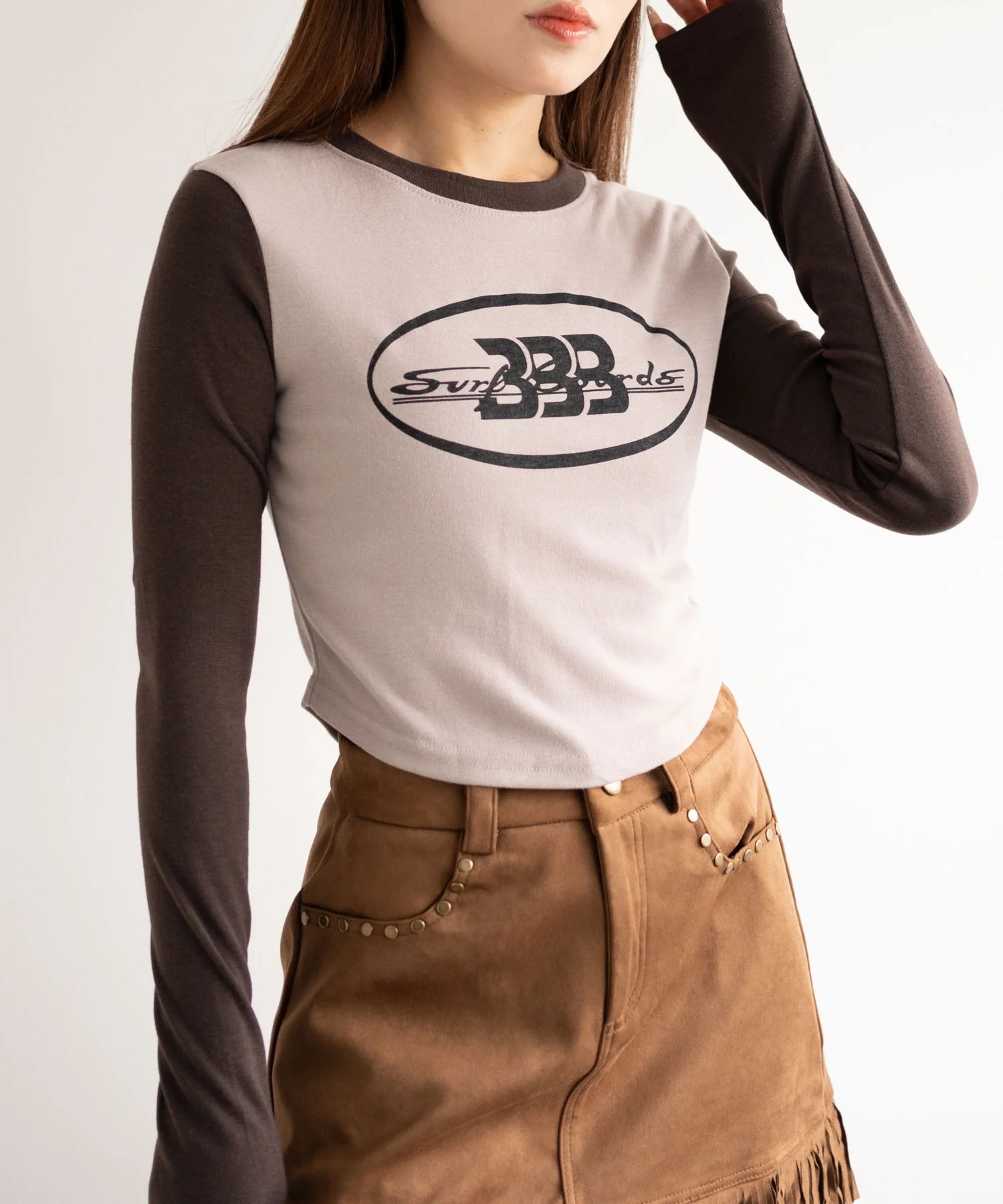 BBB2トーンカラースリーブトップス - Image 2