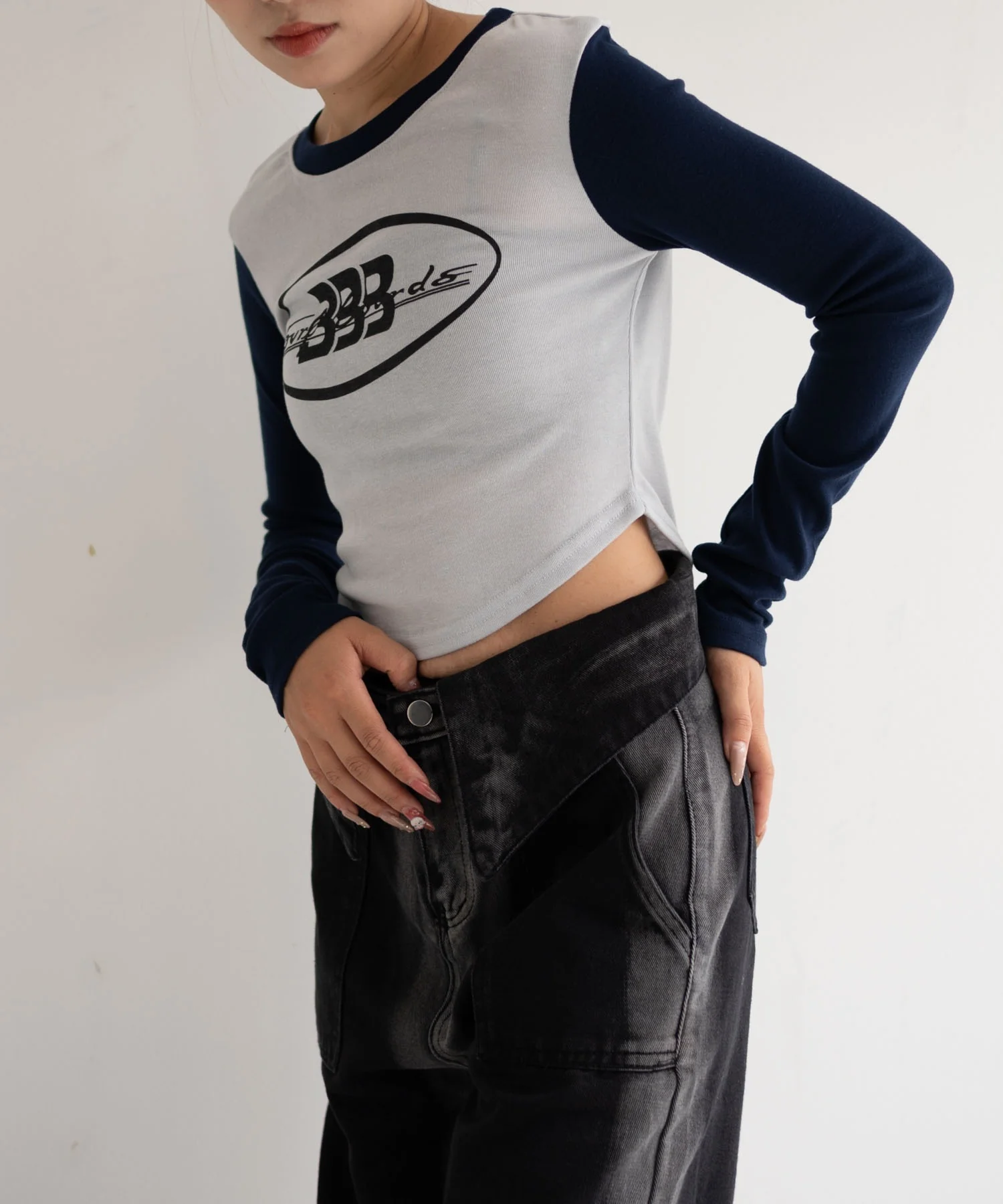 BBB2トーンカラースリーブトップス - Image 5