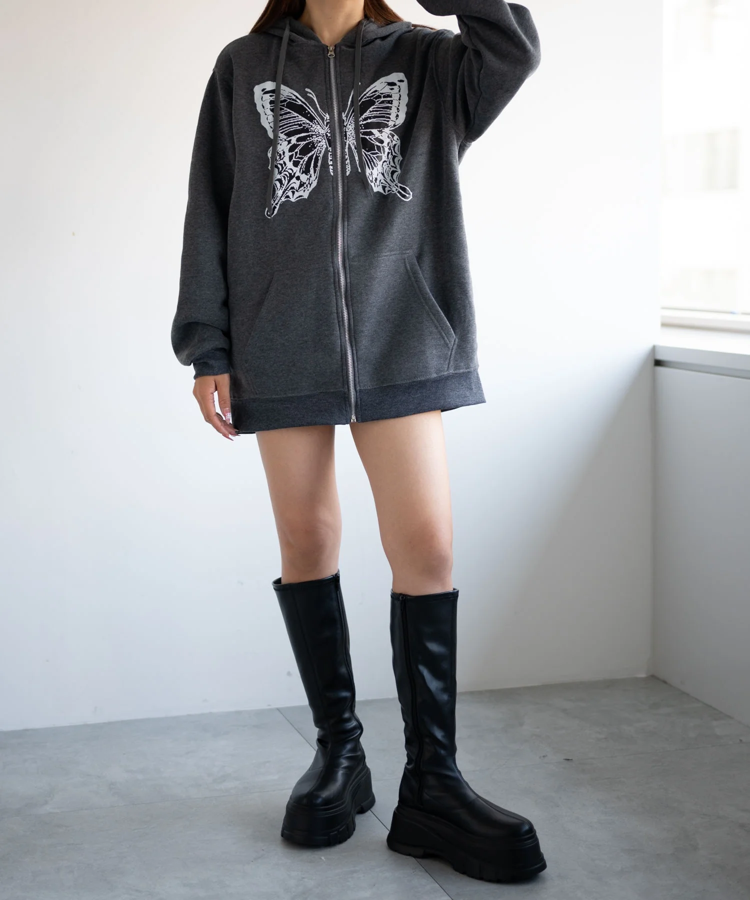 バタフライBIGZIPパーカー - Image 4
