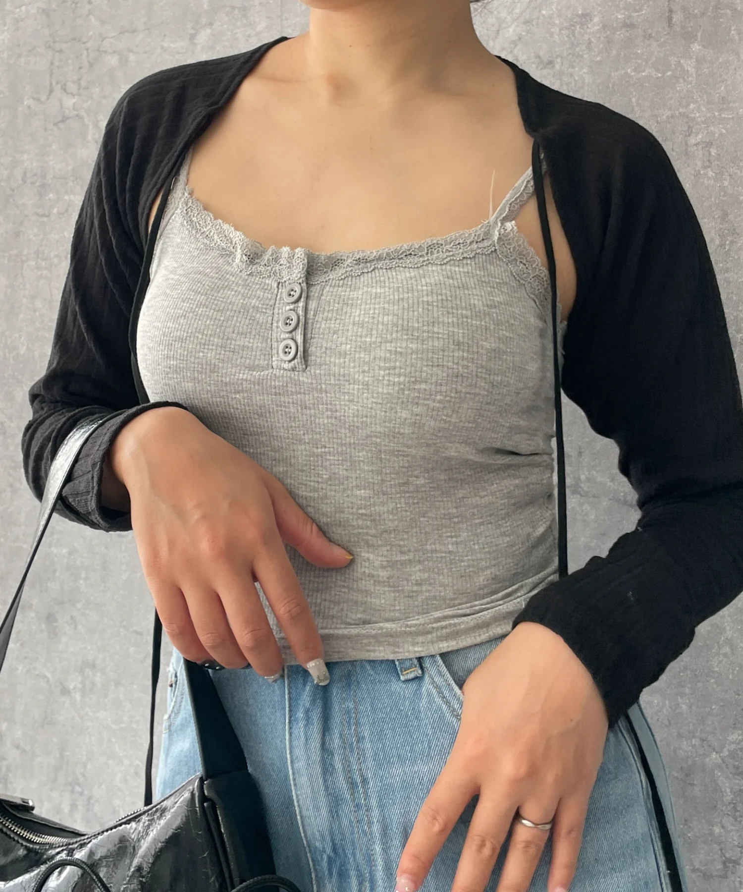 パット付きフロントボタンレースキャミ - Image 5