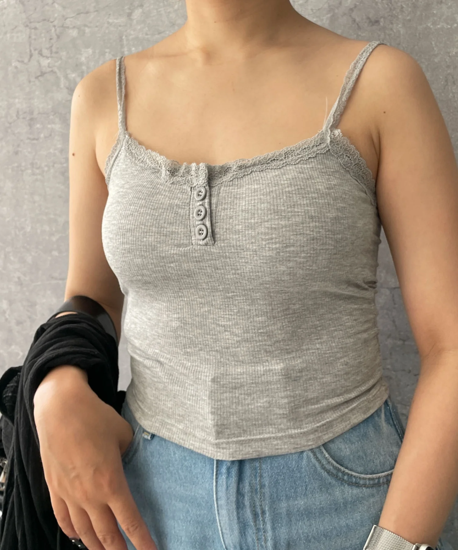 パット付きフロントボタンレースキャミ - Image 8