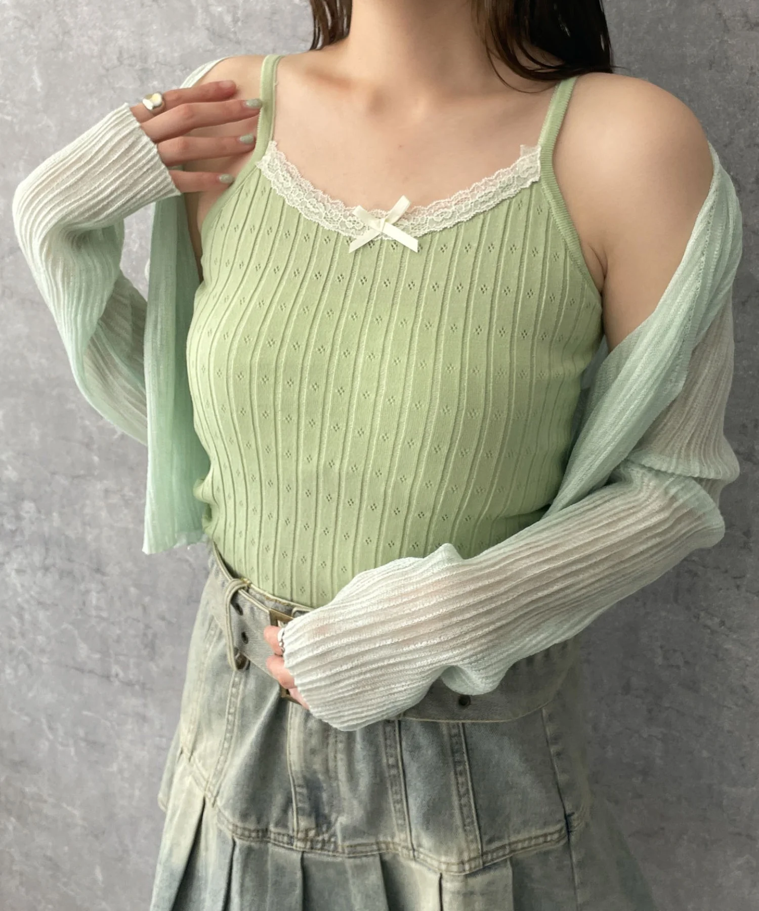 キャミ付きシアーカーデイガン - Image 8