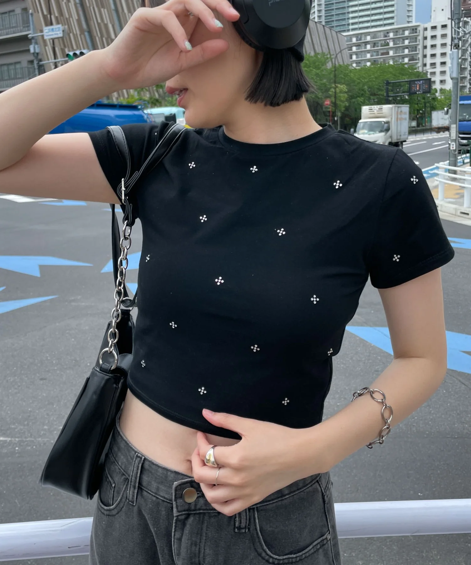 ラインストーンチビT