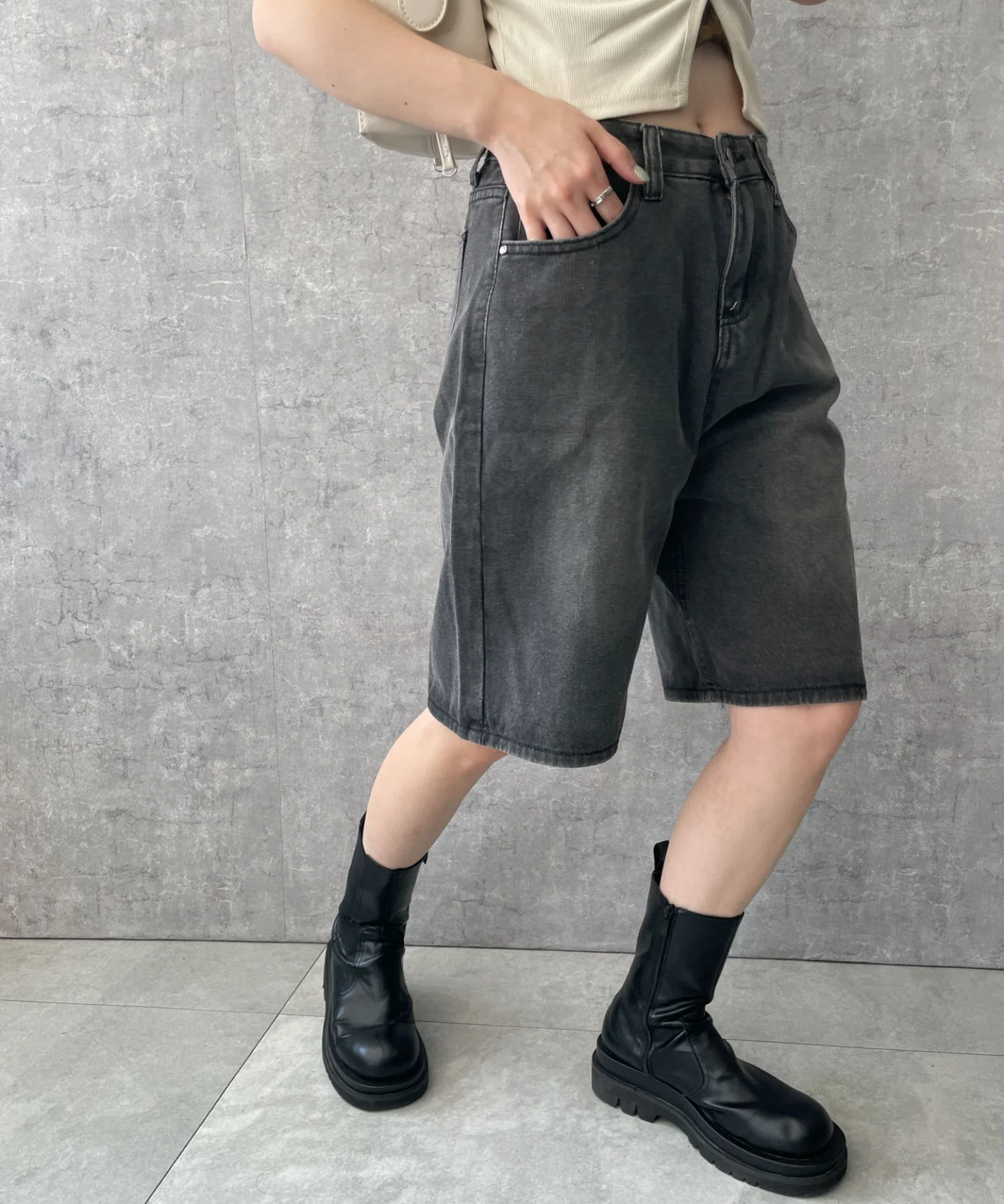 ワイドハーフデニムパンツ - Image 10