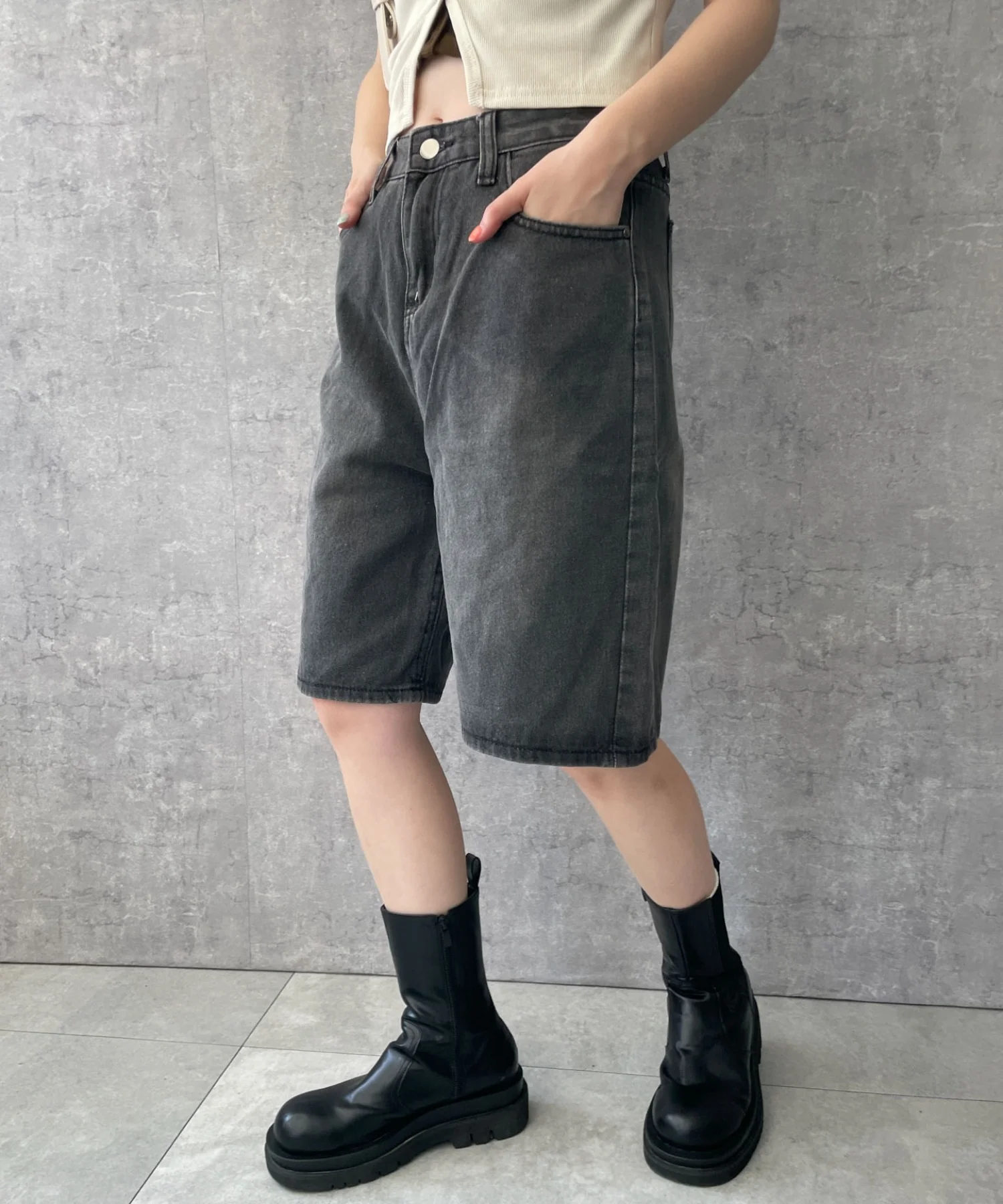 ワイドハーフデニムパンツ - Image 11