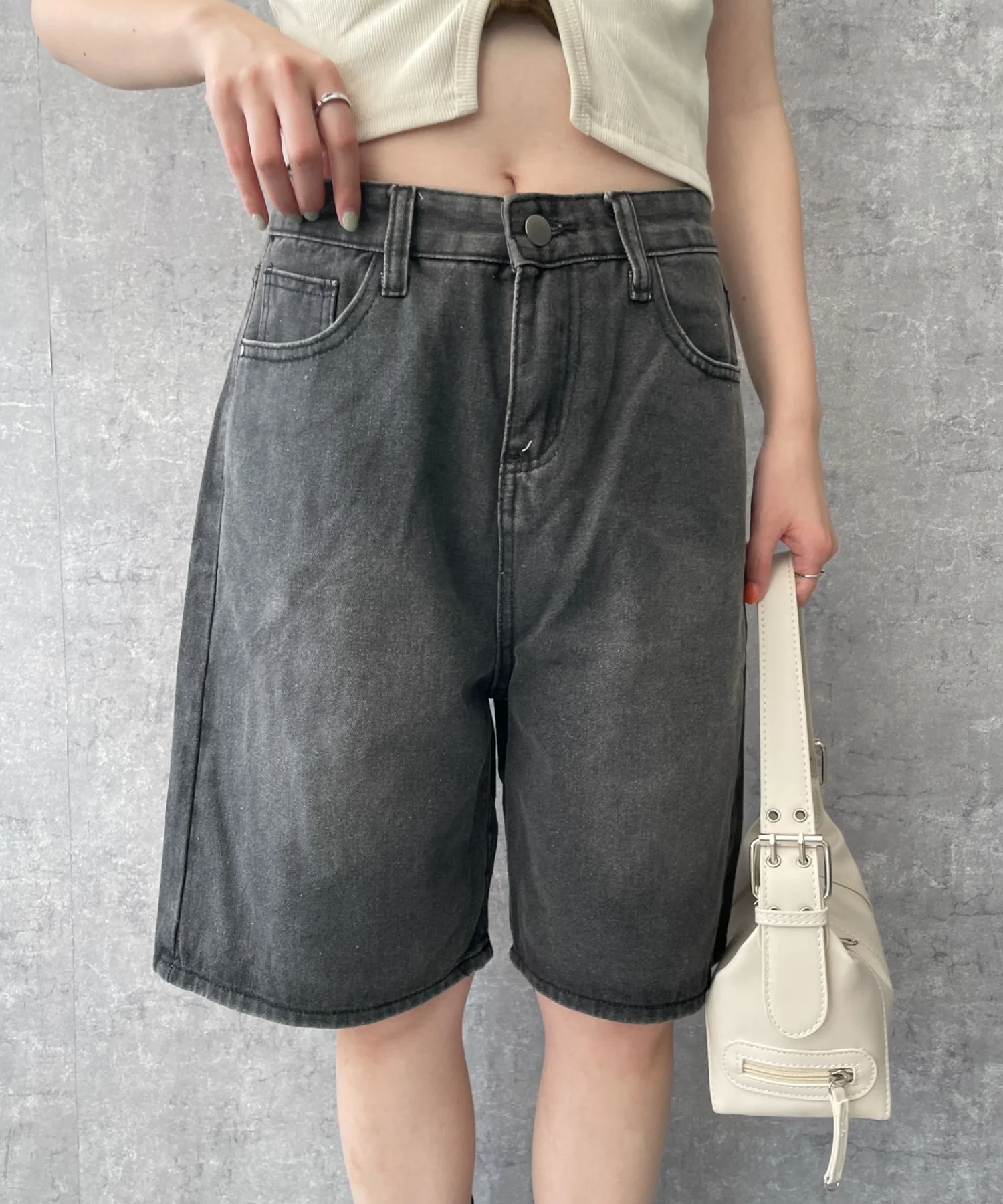 ワイドハーフデニムパンツ - Image 2