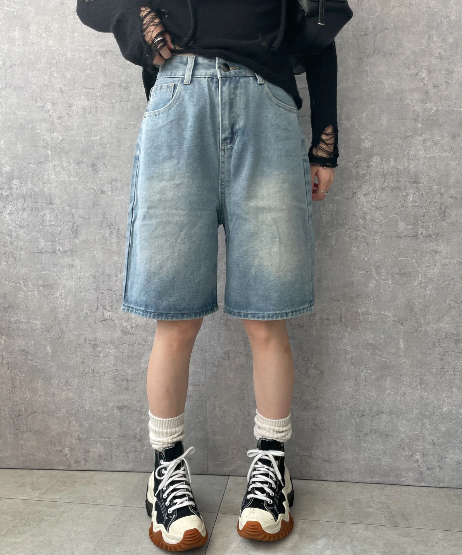 ワイドハーフデニムパンツ - Image 6
