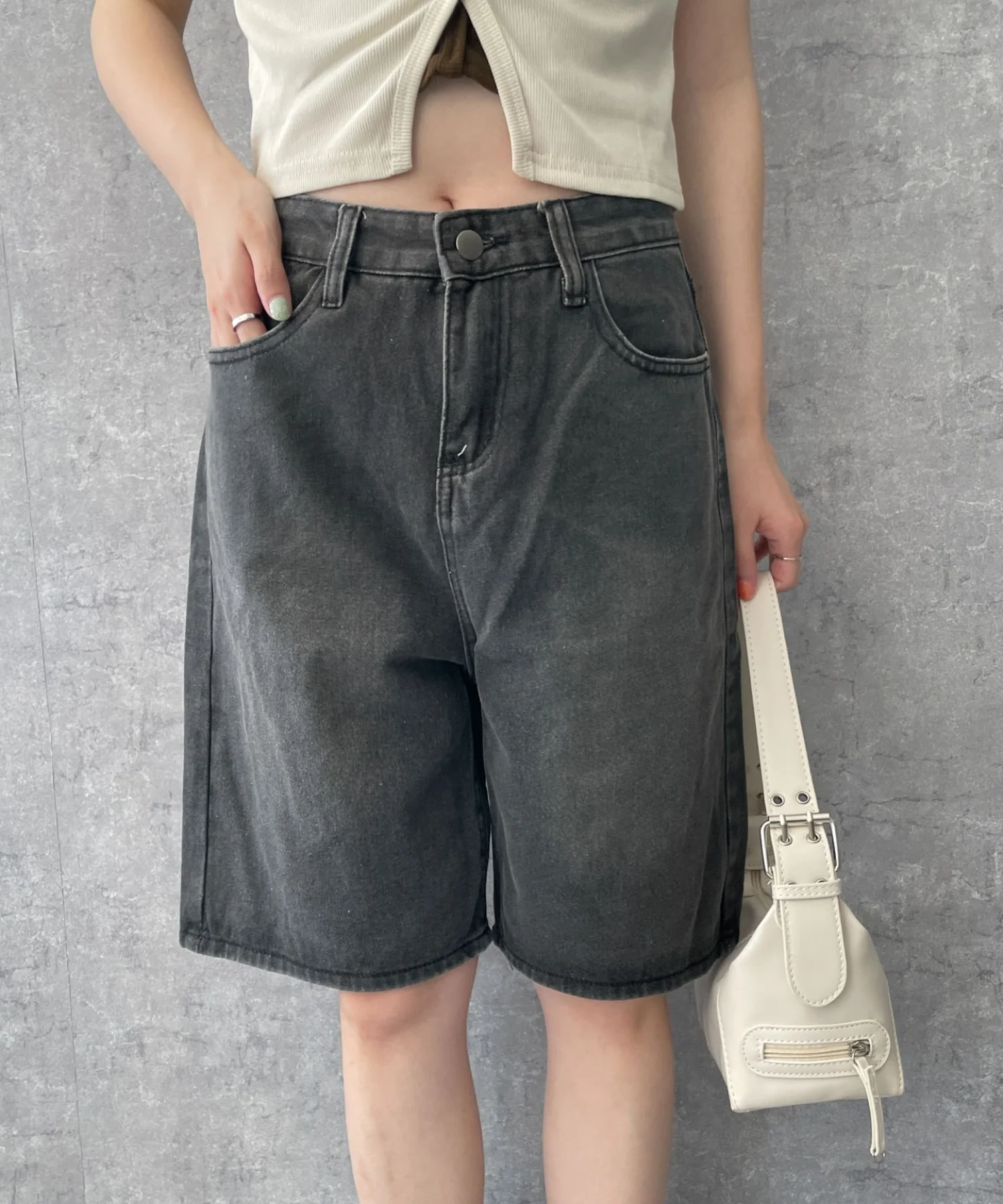 ワイドハーフデニムパンツ - Image 8