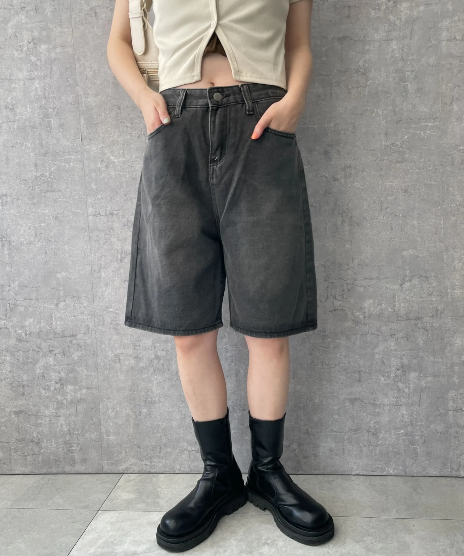 ワイドハーフデニムパンツ - Image 9