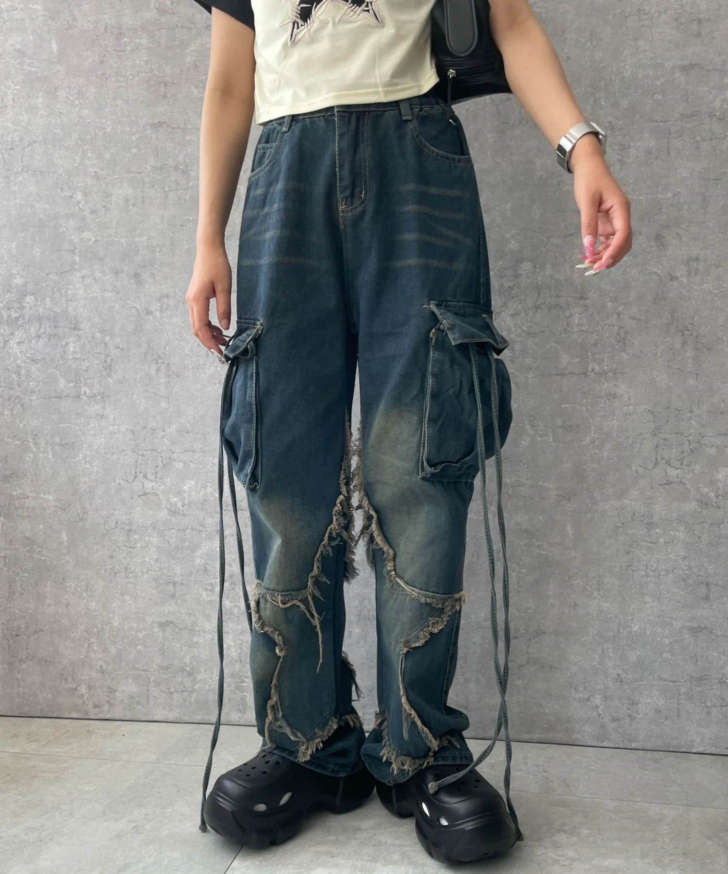 スターポケットデニムパンツ - Image 3