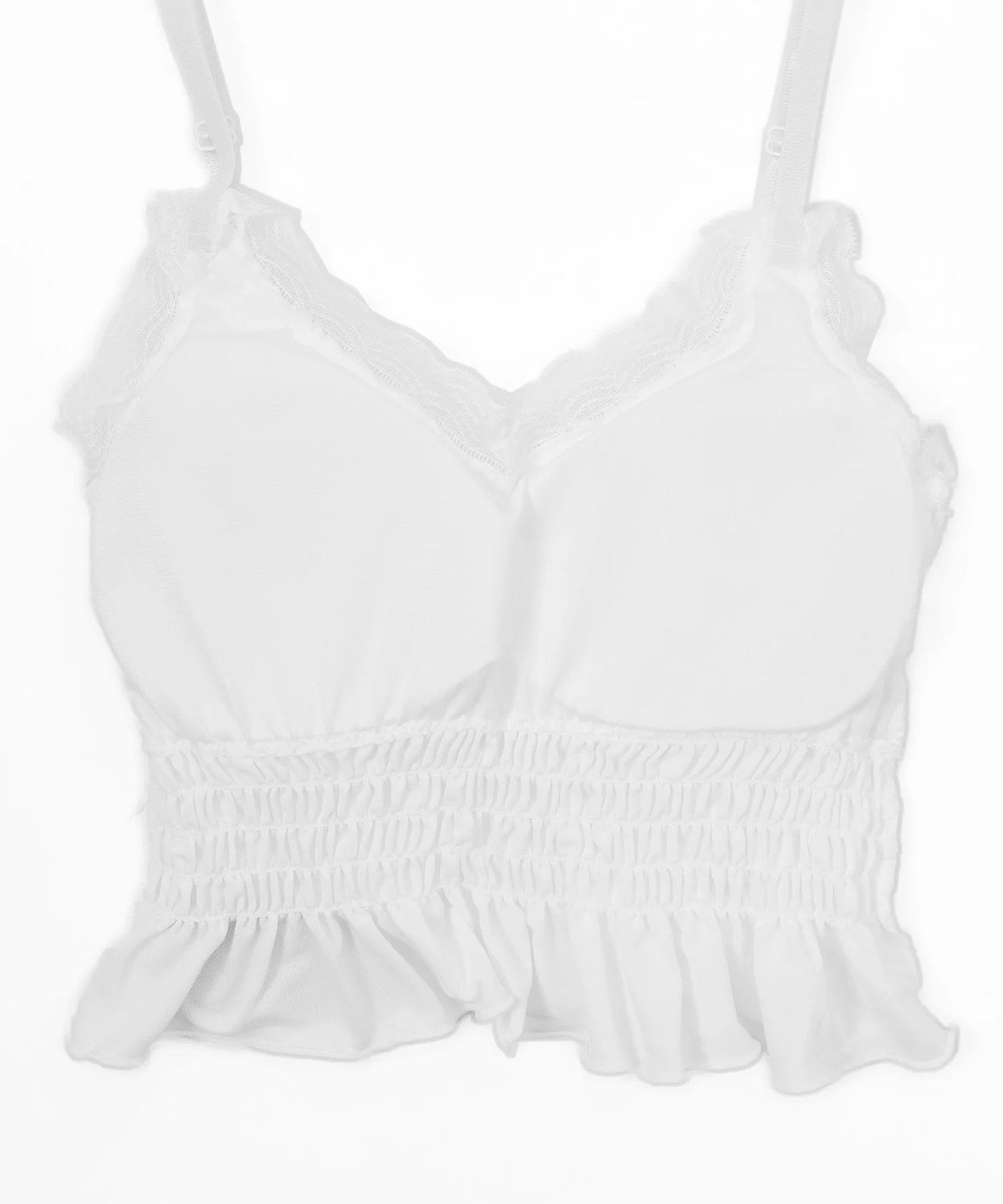 カップ付きシャーリングフリルキャミソール - Image 14