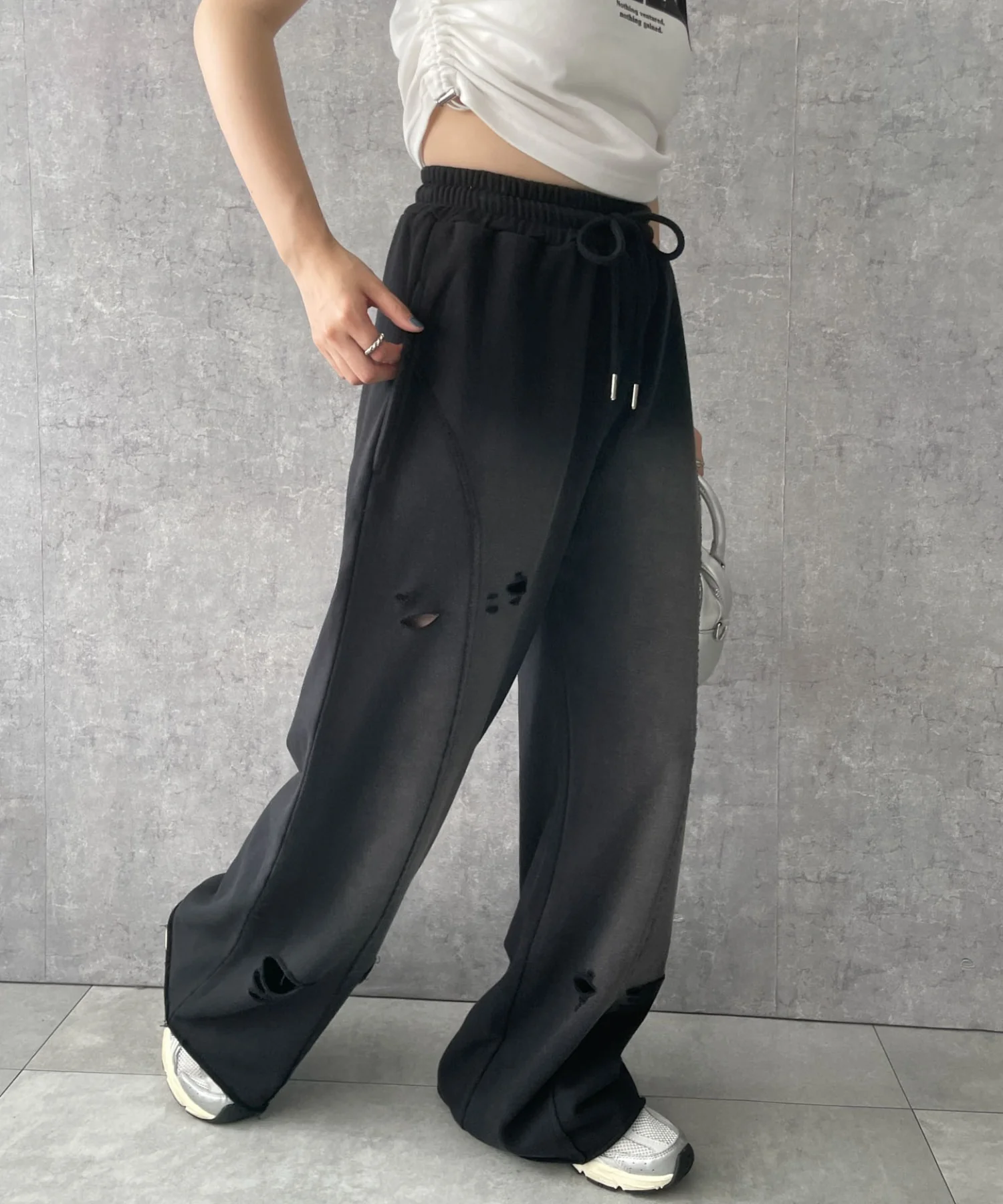 ヴィンテージウォッシュスウェットワイドパンツ - Image 3
