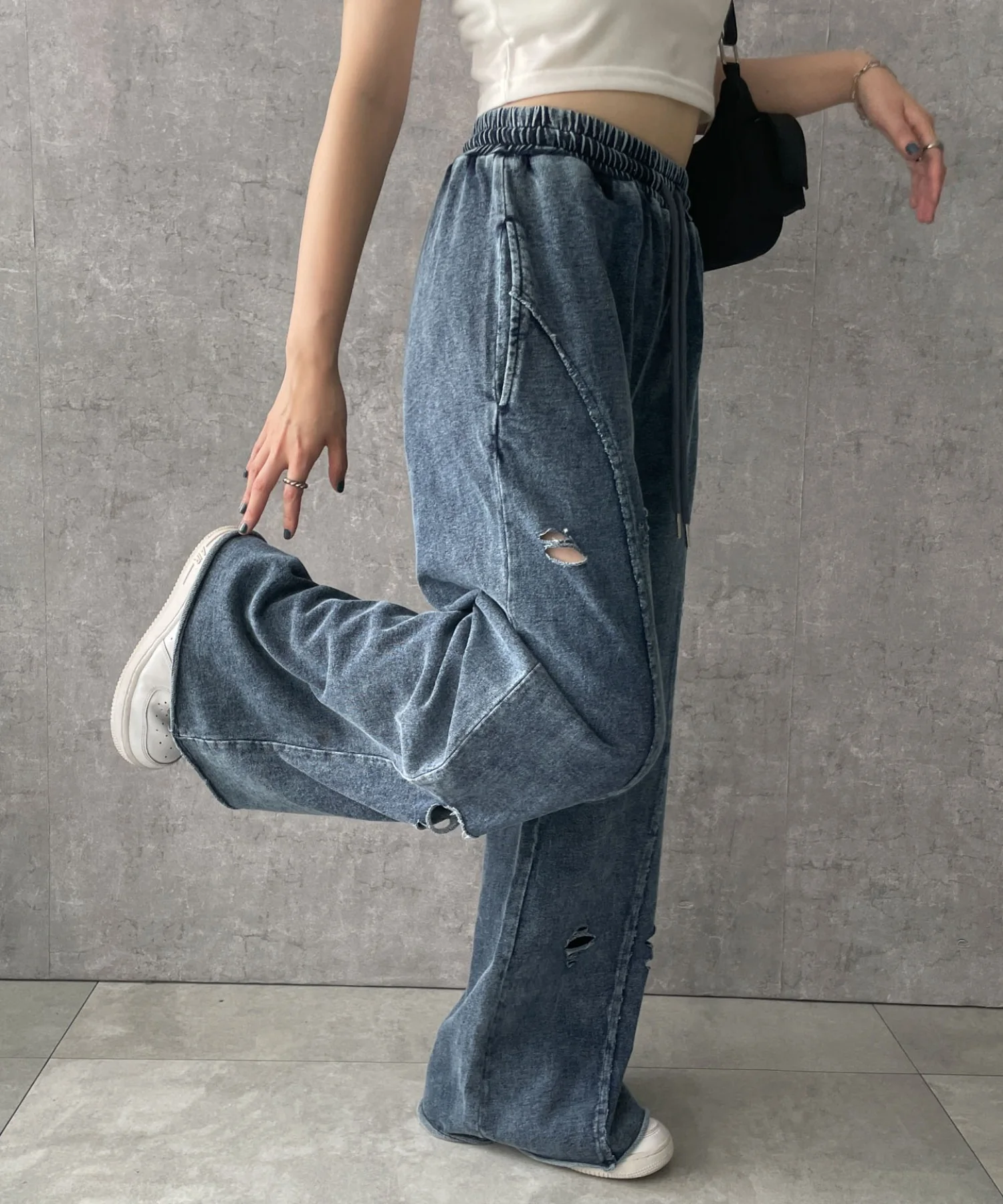 ヴィンテージウォッシュスウェットワイドパンツ - Image 4