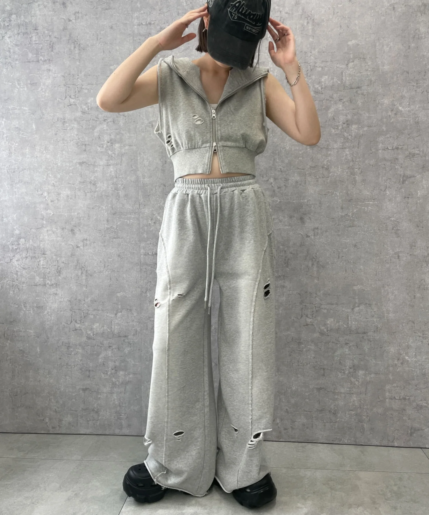 ヴィンテージウォッシュスウェットワイドパンツ - Image 5