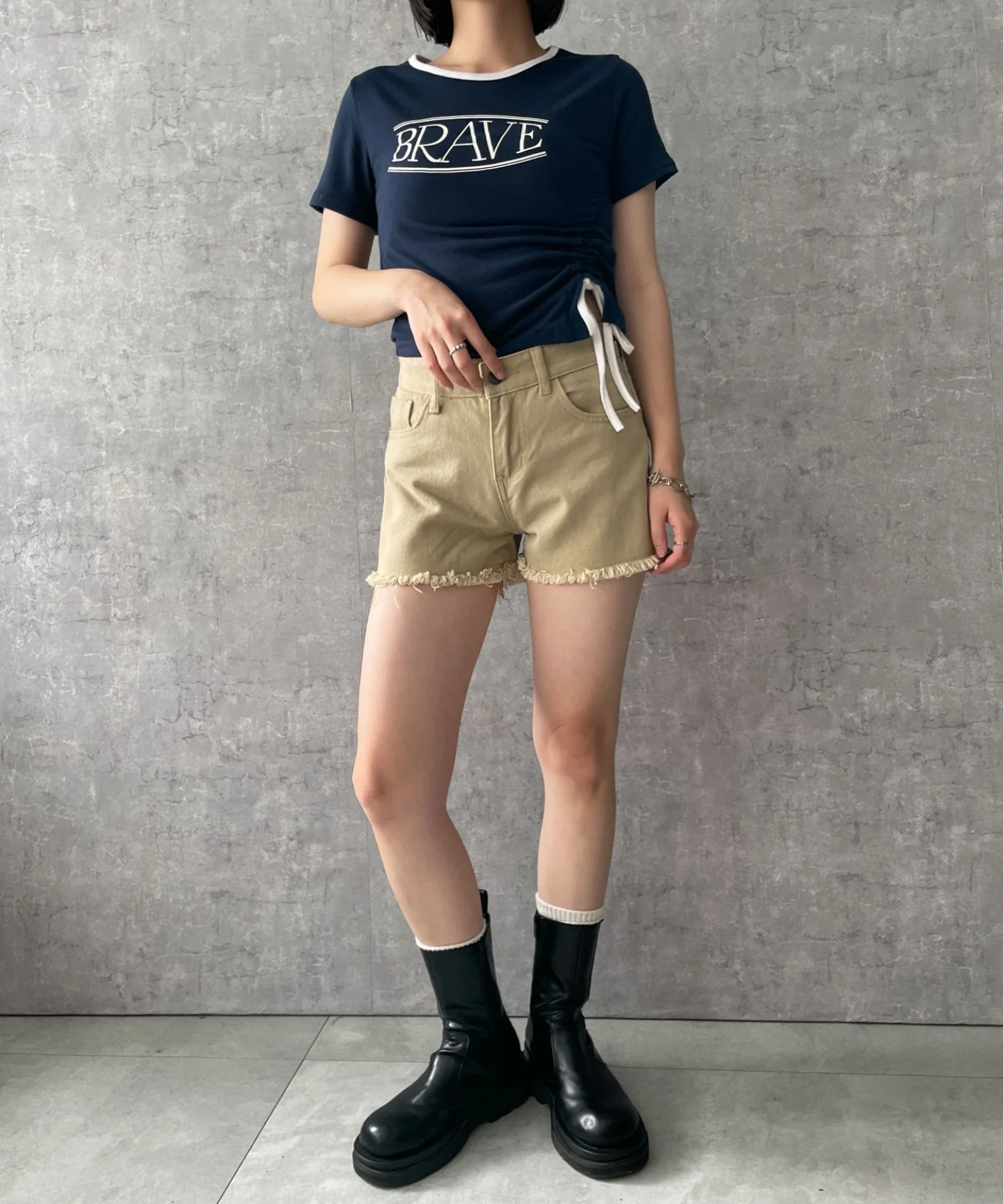 サイドギャザーバイカラーT - Image 2