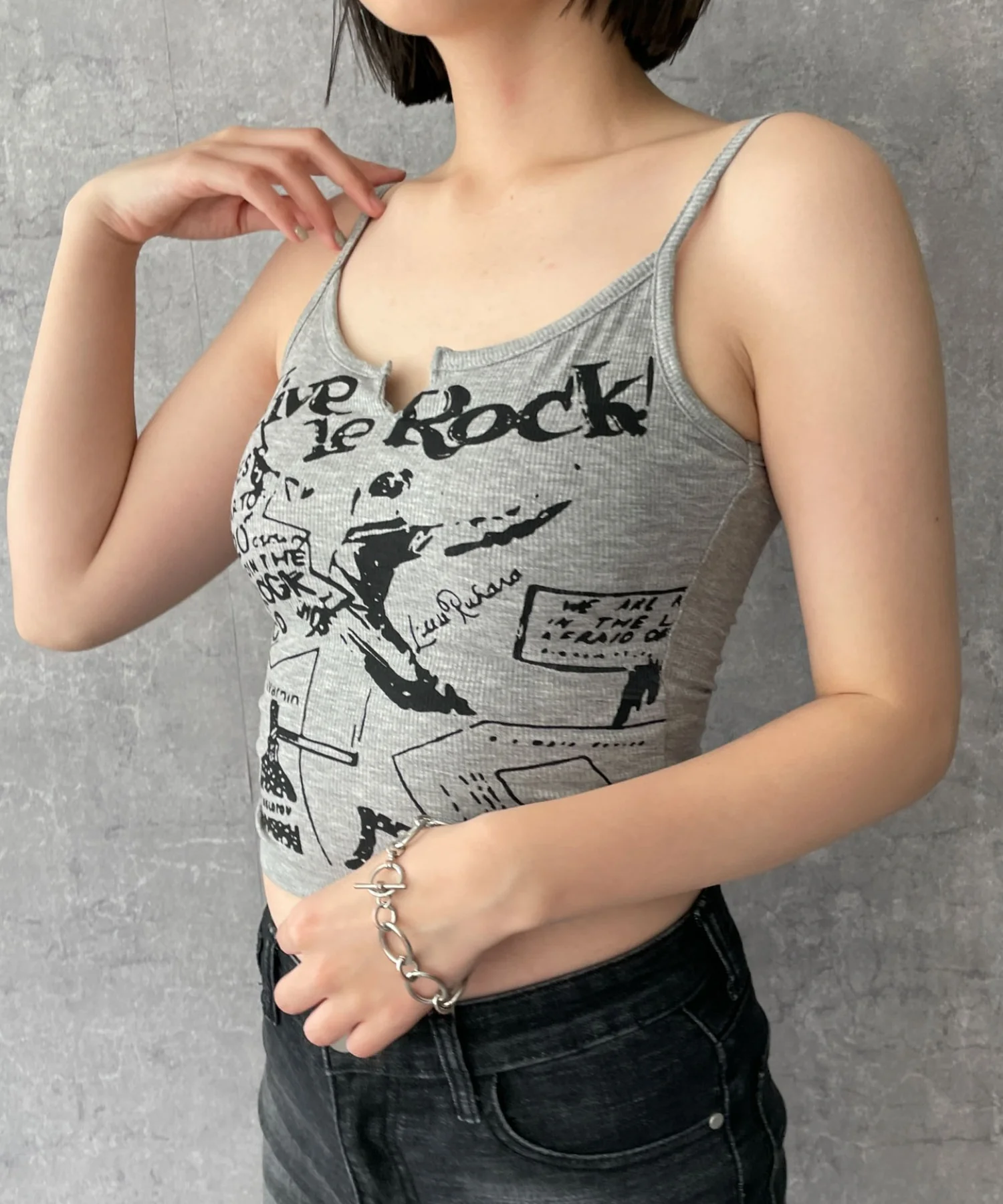 グラフィックリブキャミソール - Image 6