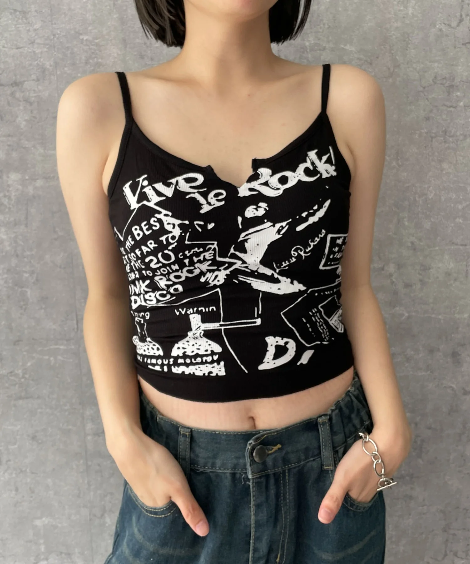 グラフィックリブキャミソール - Image 8