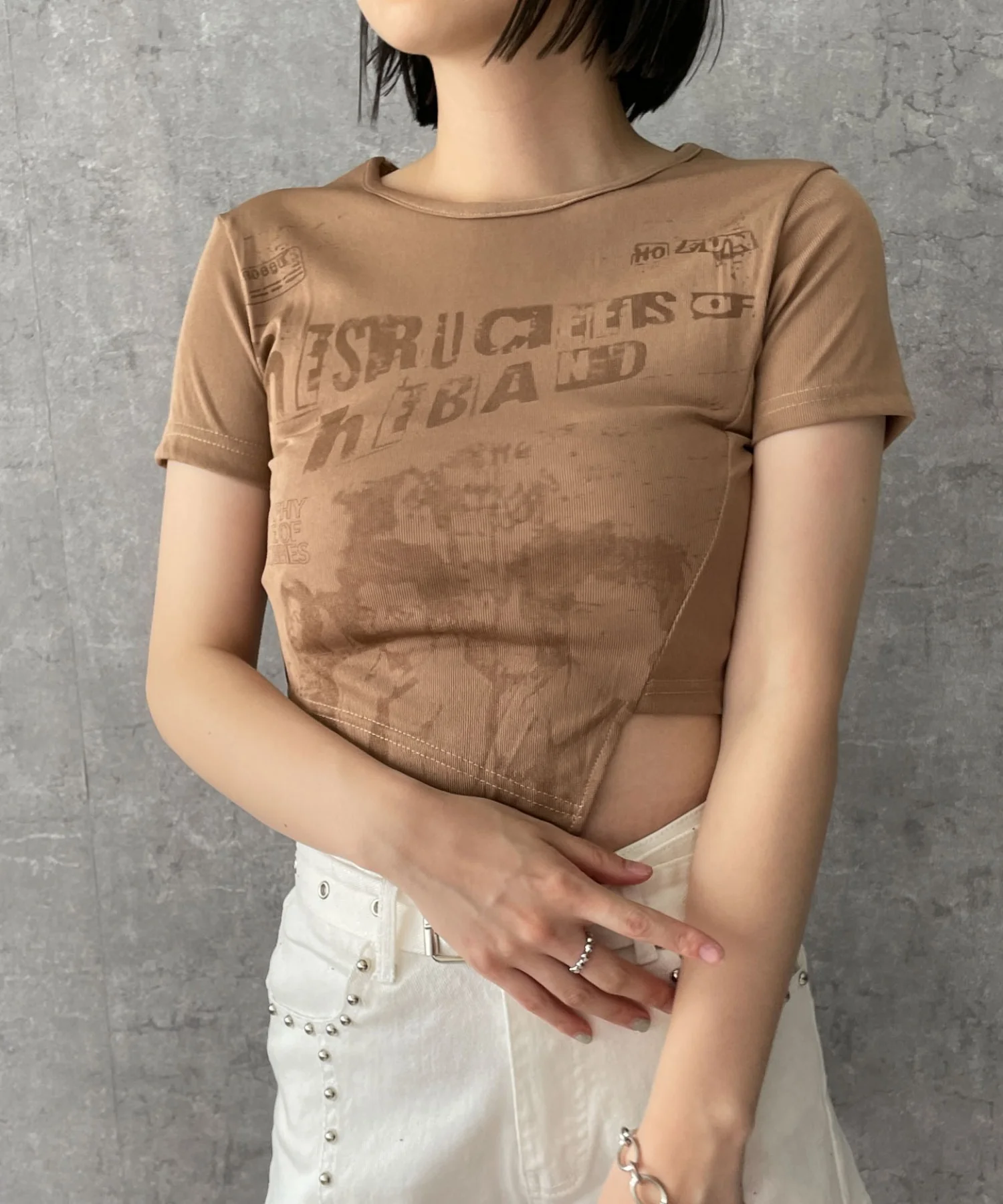 アシンメトリーグラフィックT - Image 5