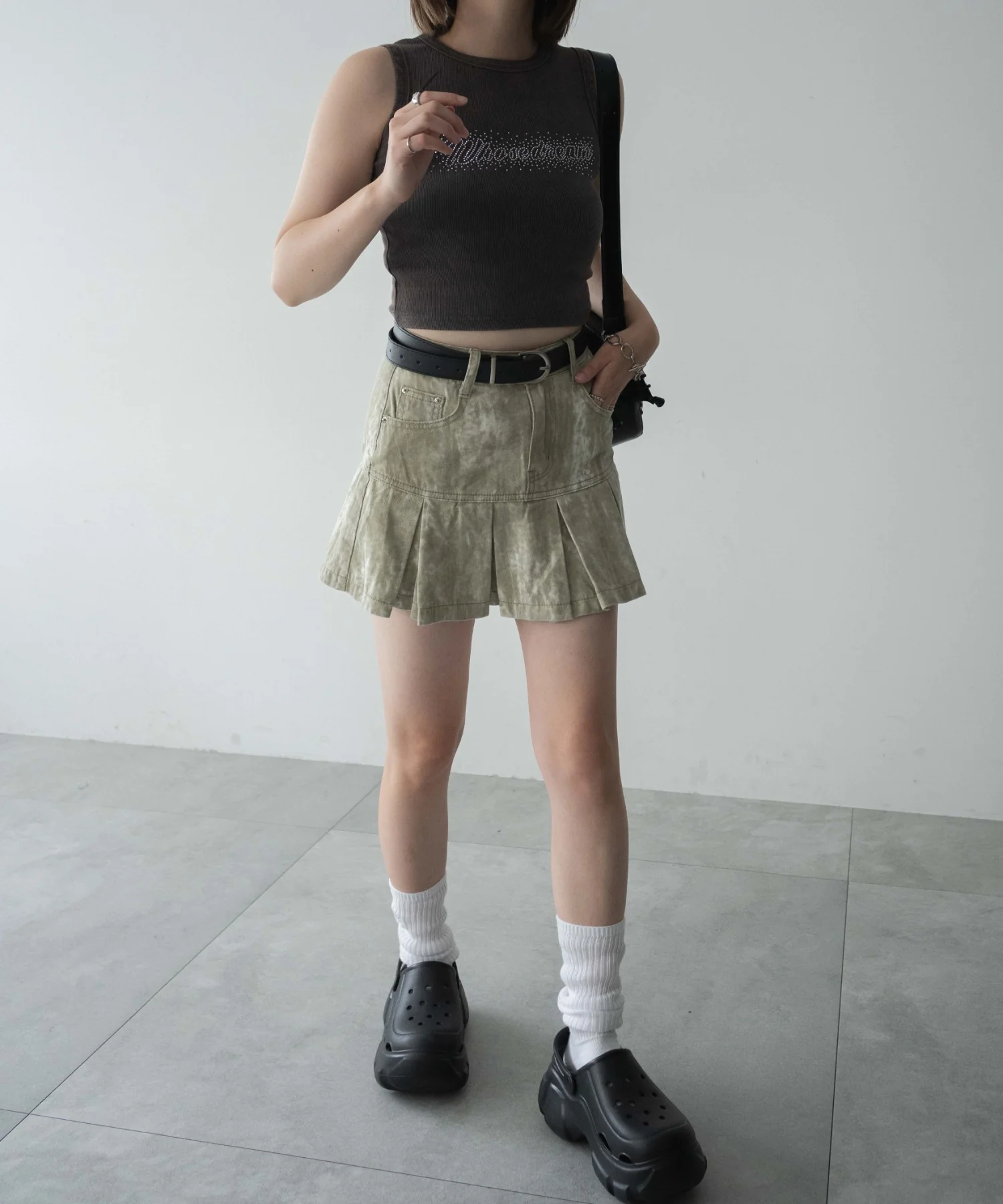 ウオッシュドプリーツミニスカート - Image 3