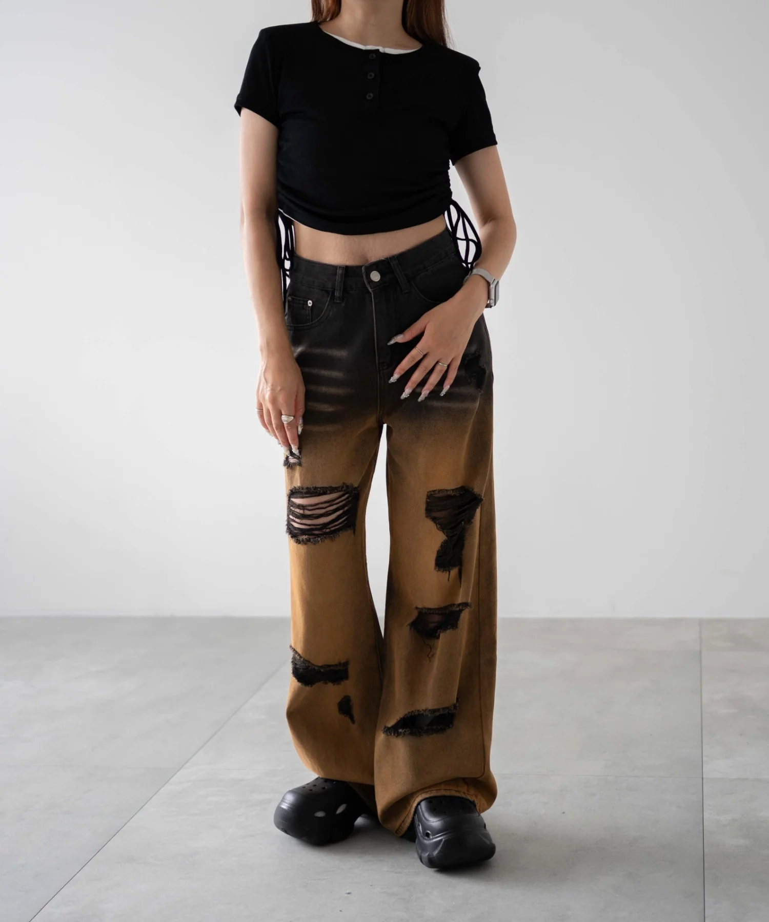 サイドギャザーアンサンブル風T - Image 4